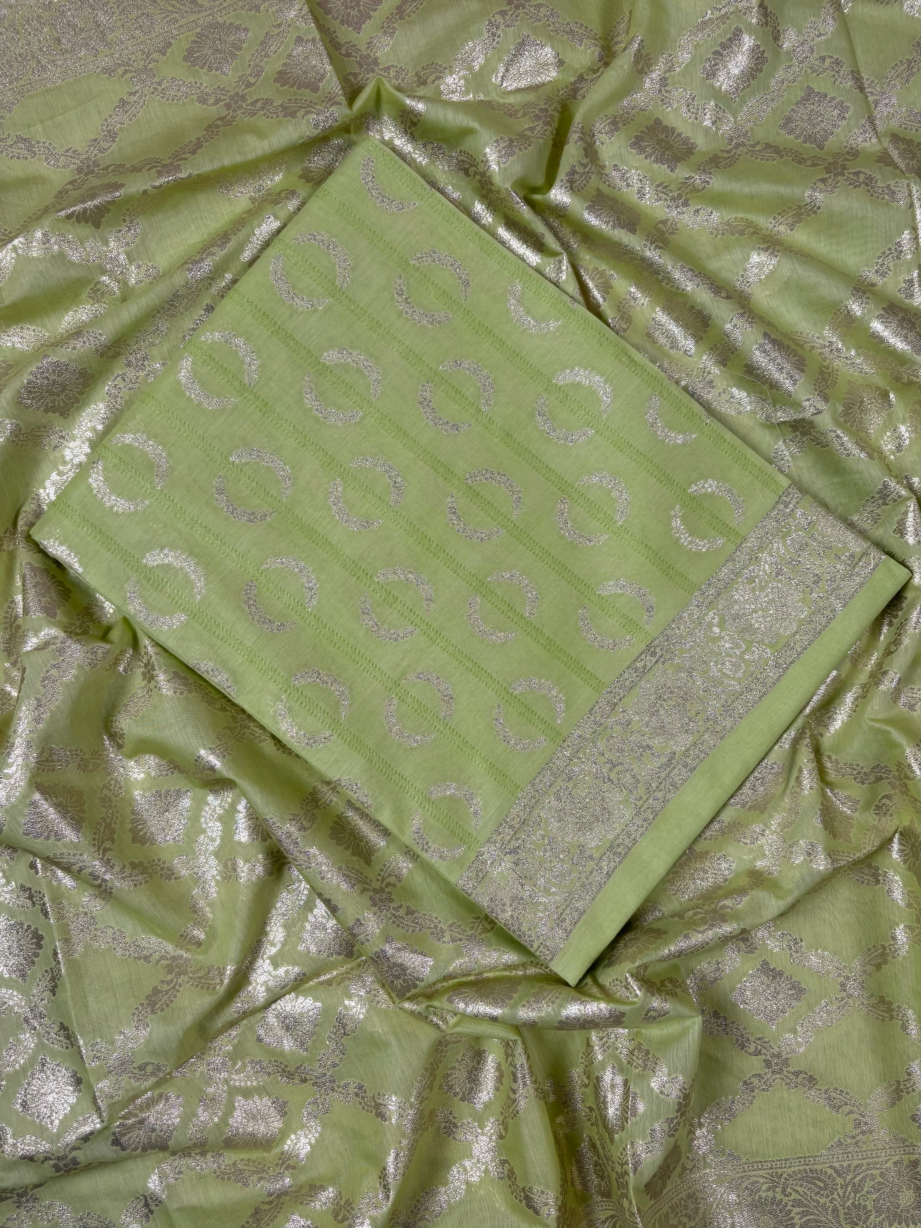 Green Banarasi Katan Silk Suit