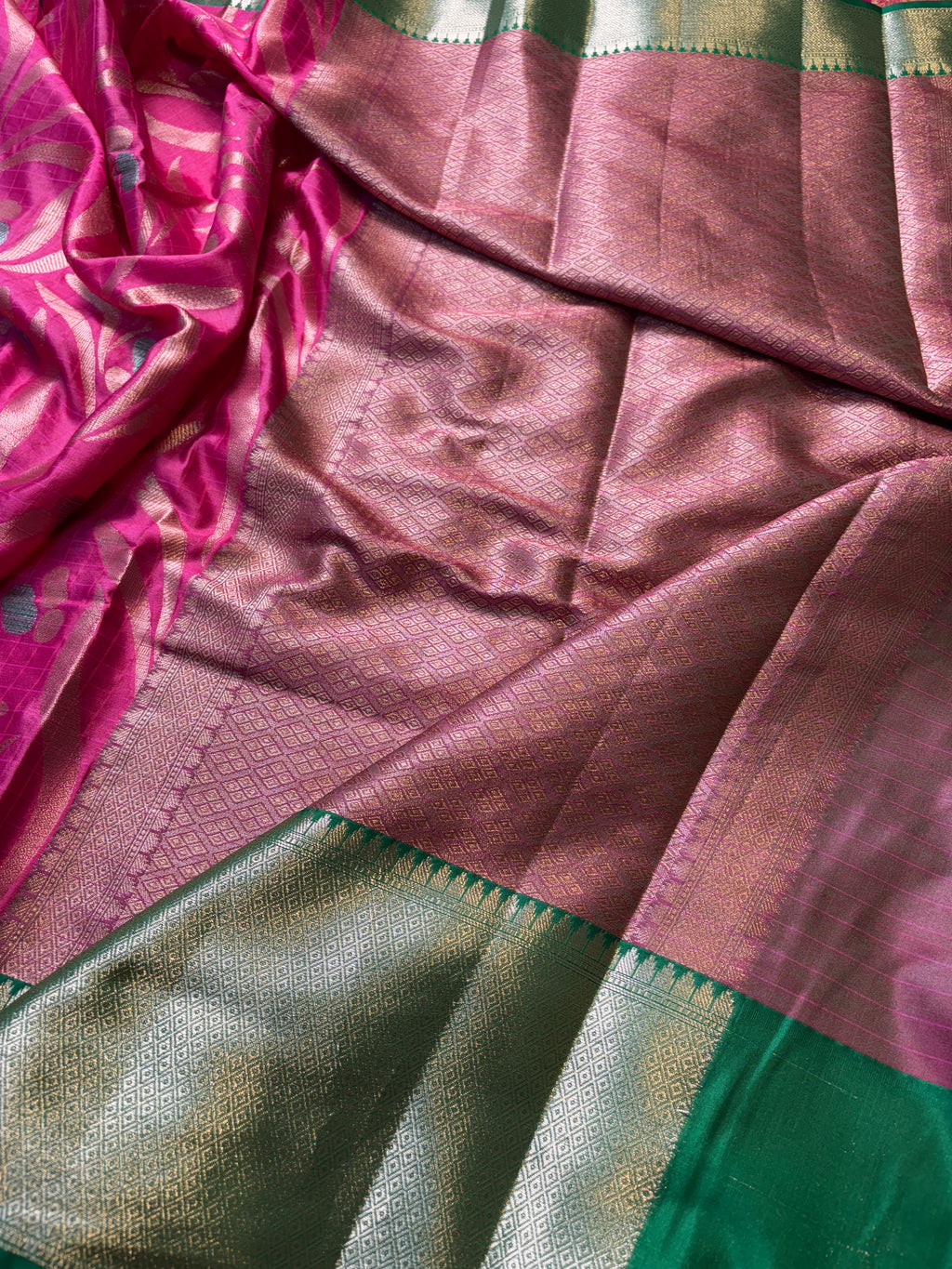 Contrast Banarasi Fancy Katan Meena Saree