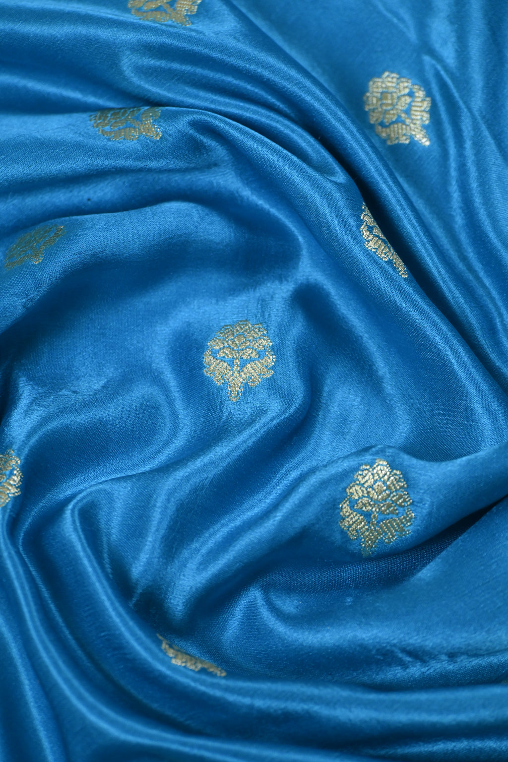 Blue Pure Banarasi Satin Mashru Silk Saree