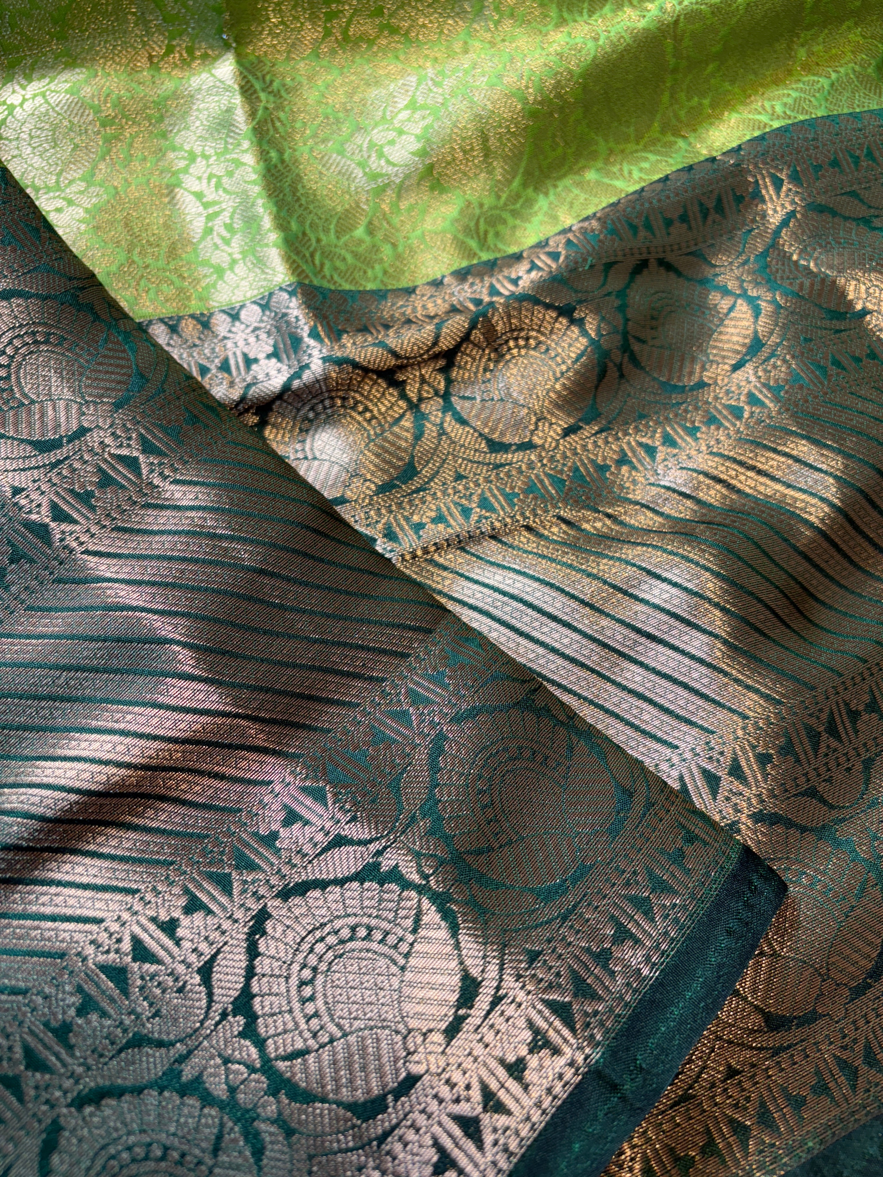 Green Banarasi Katan Silk Saree