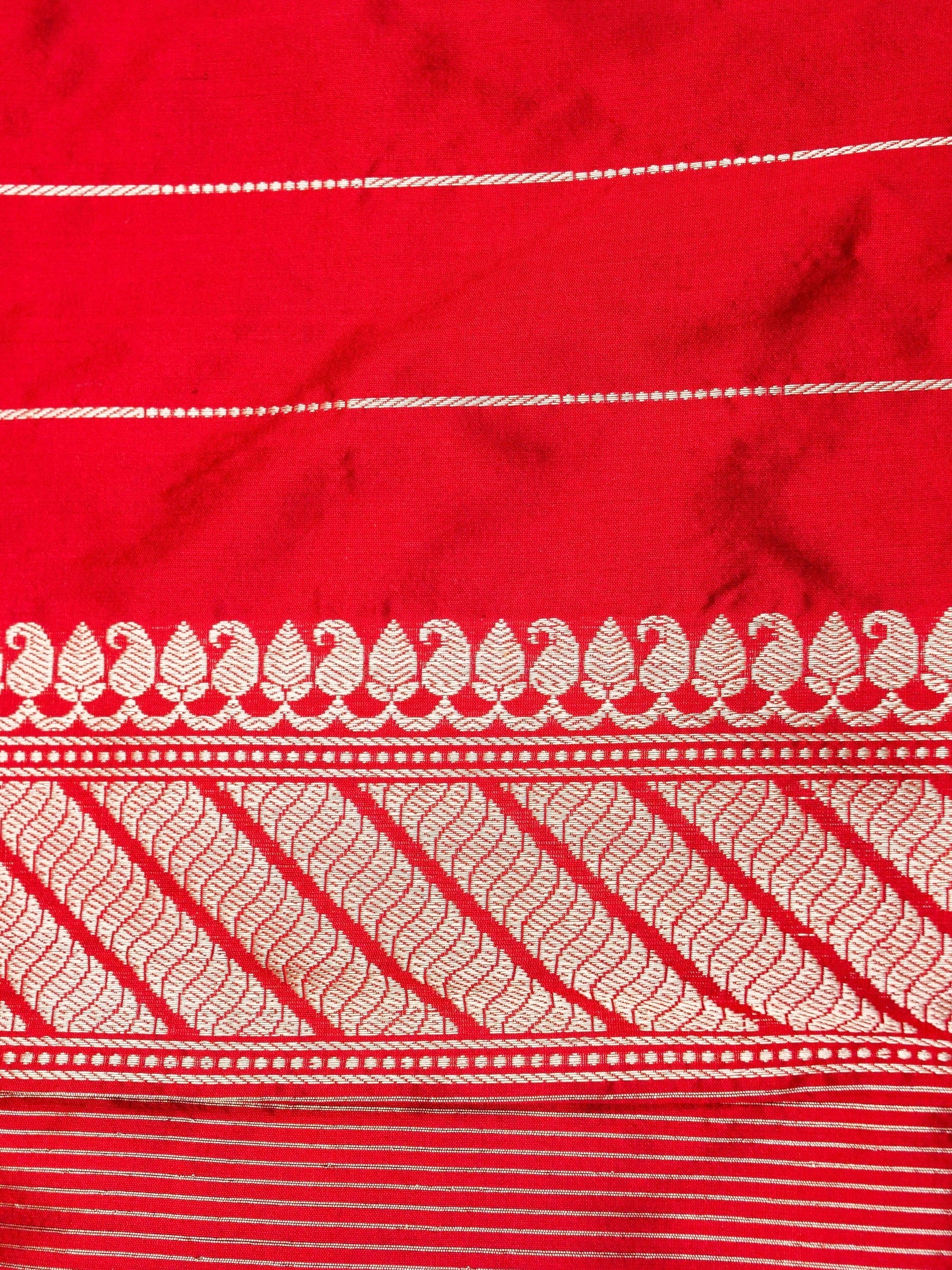 Handwoven Red Banarasi Katan Silk Saree