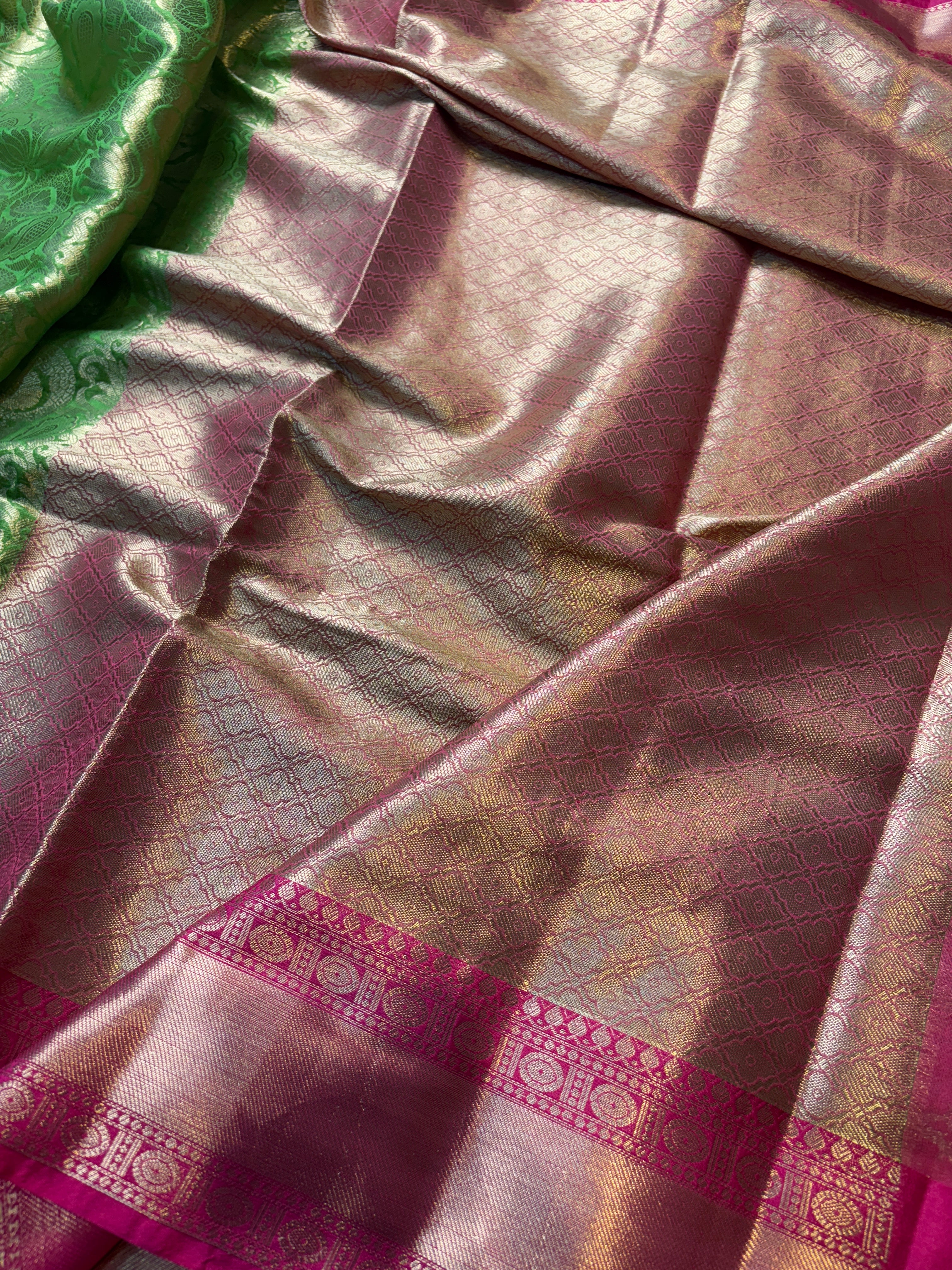 Contrast Banarasi Fancy Katan Brocade Silk Saree