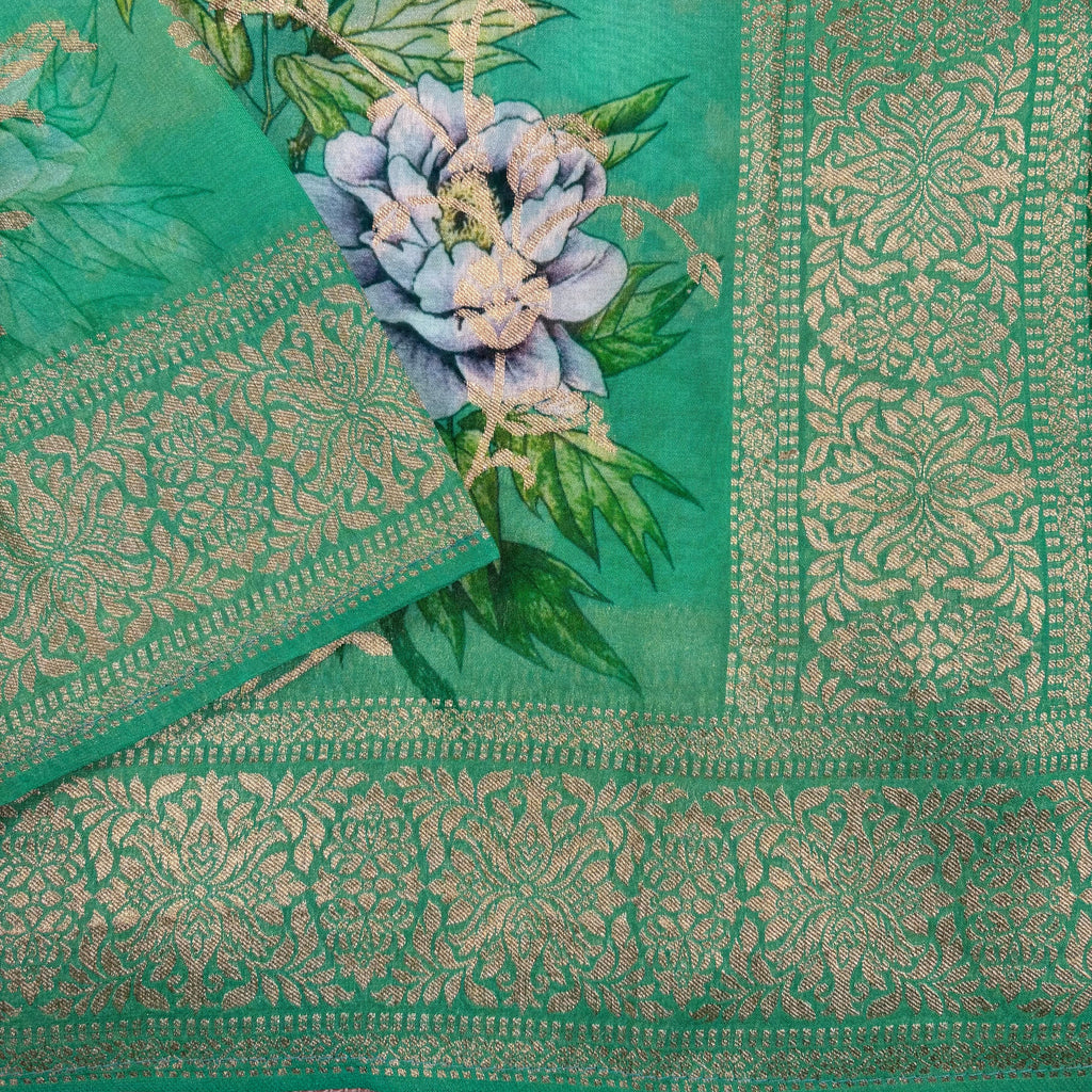 Dual Shade Banarasi Khaddi Georgette Silk Saree