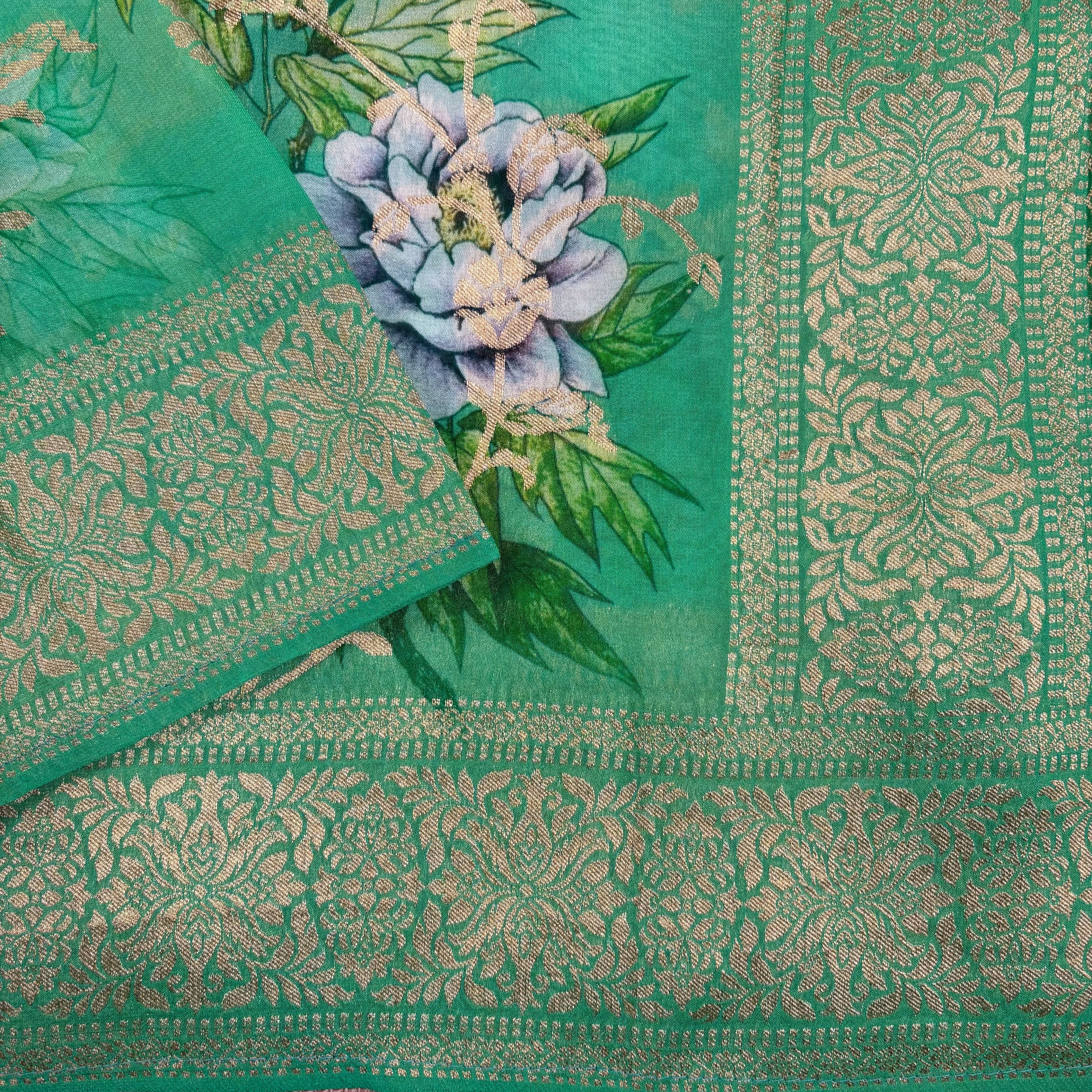 Dual Shade Banarasi Khaddi Georgette Silk Saree