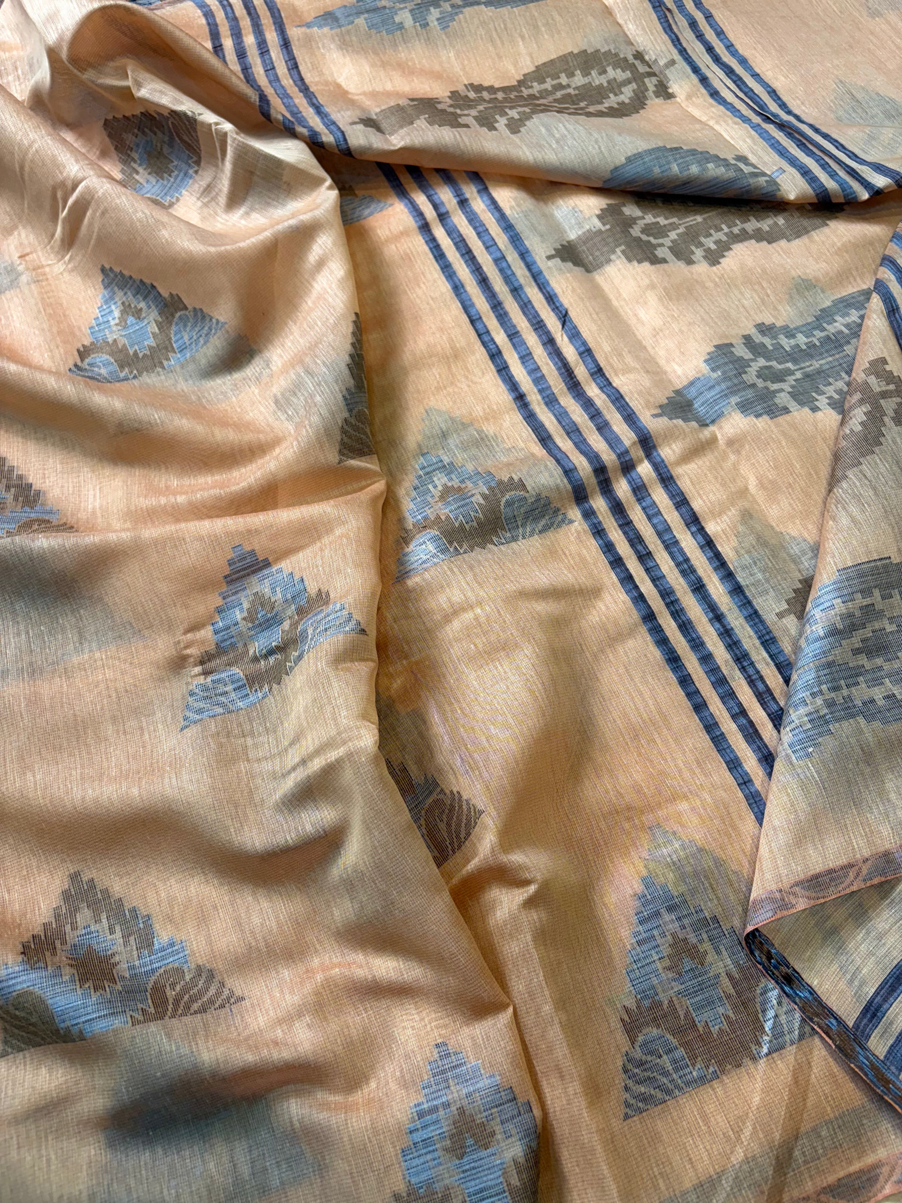 Beige Banarasi Fancy Mesrise Saree