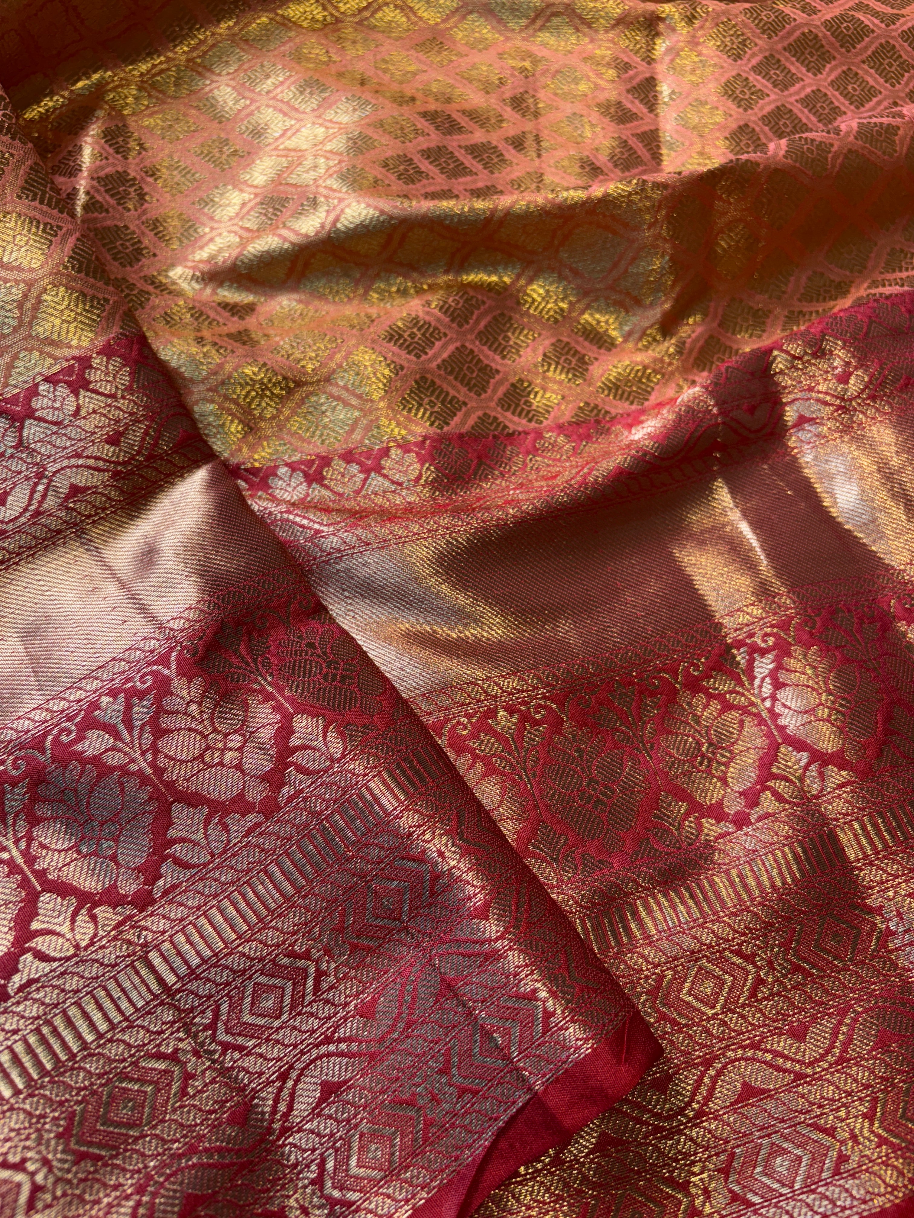 Contrast Banarasi Fancy Katan Tissue Alfi Silk Saree
