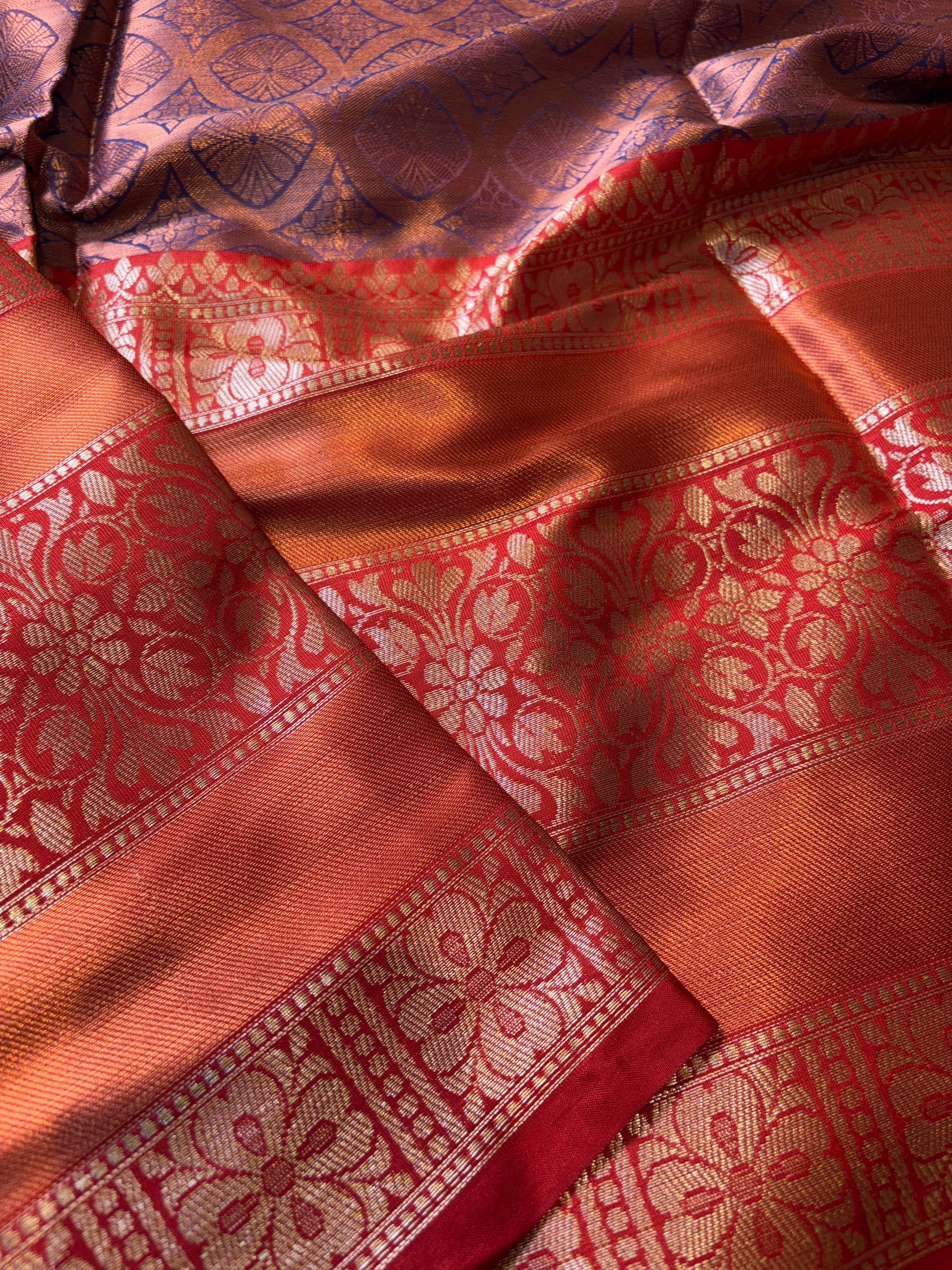 Blue Banarasi Katan Silk Saree
