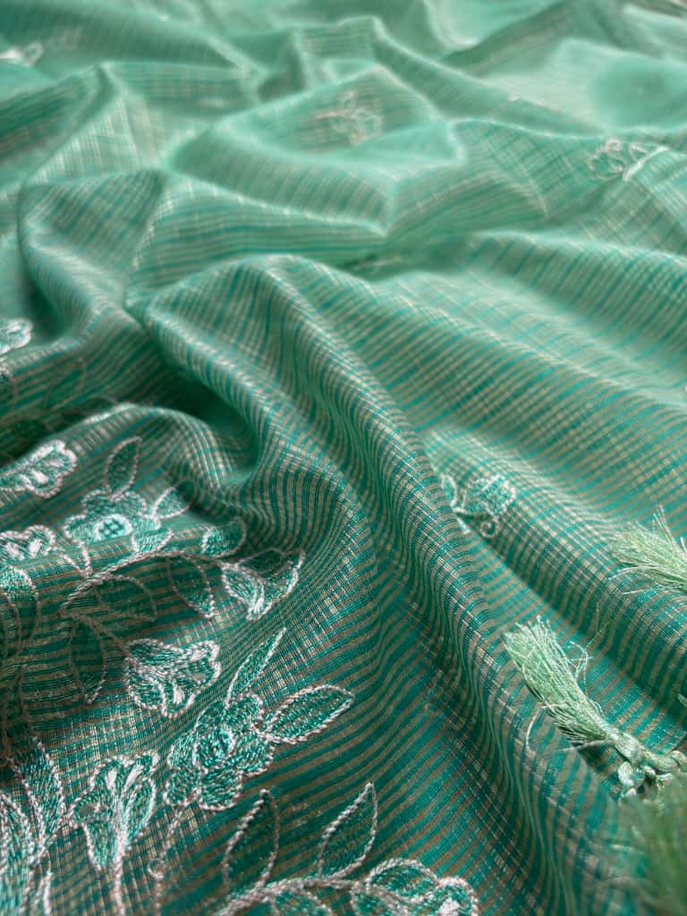 Sea Green Banarasi Kora Silk Suit