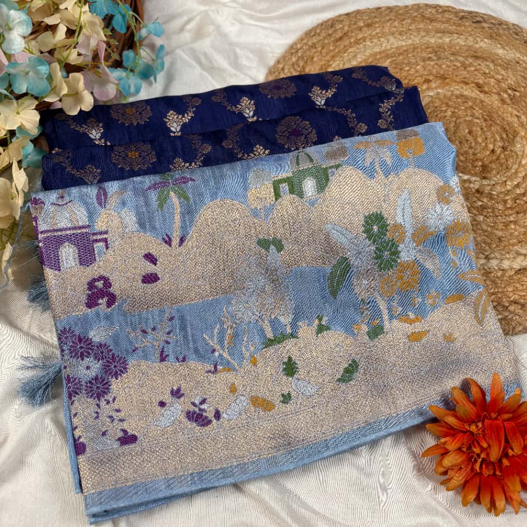 Purple Banarasi Ghicha Silk Saree