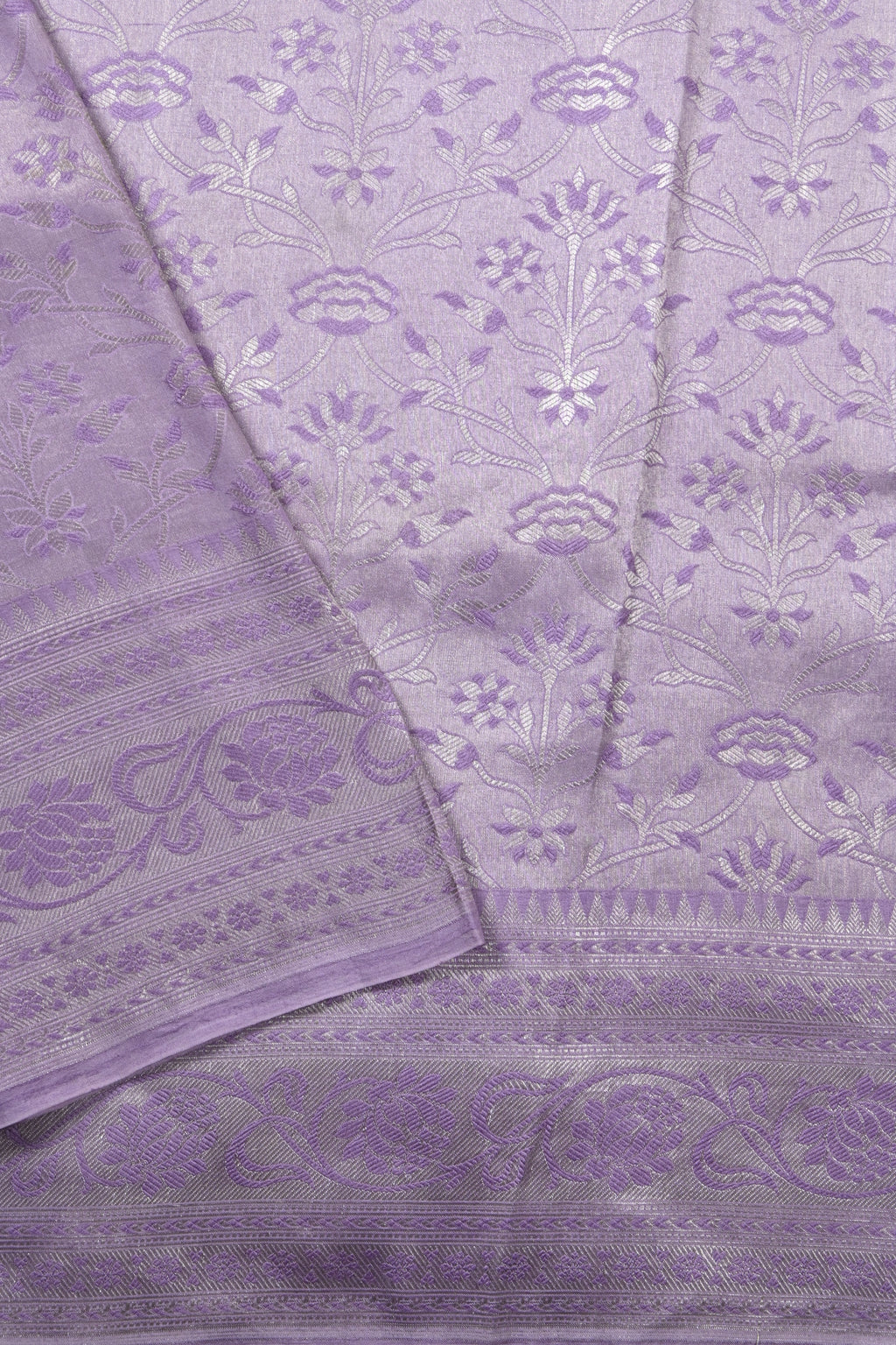 Purple Pure Banarasi Katan Tissue Silk Saree