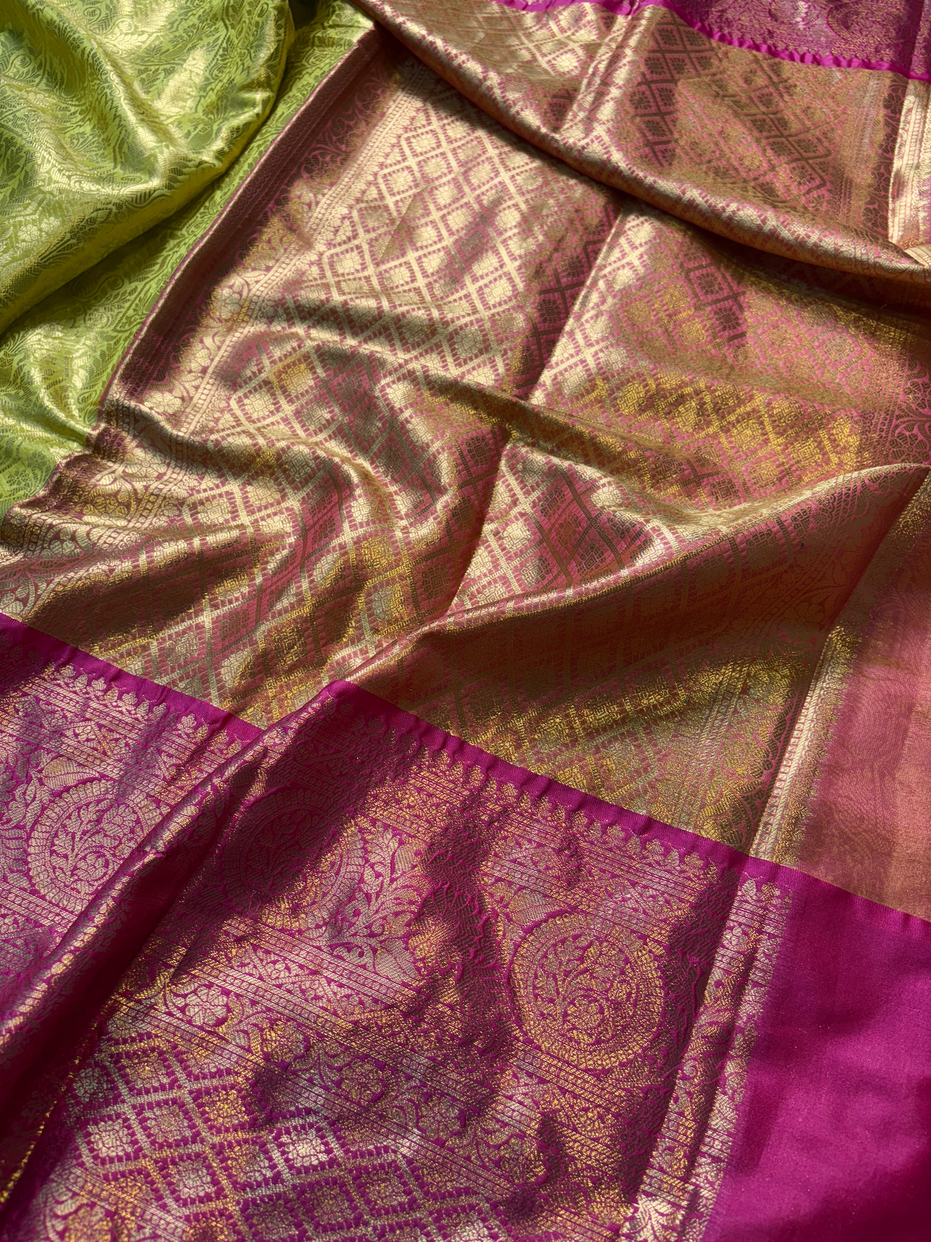 Contrast Banarasi Fancy Katan Brocade Silk Saree