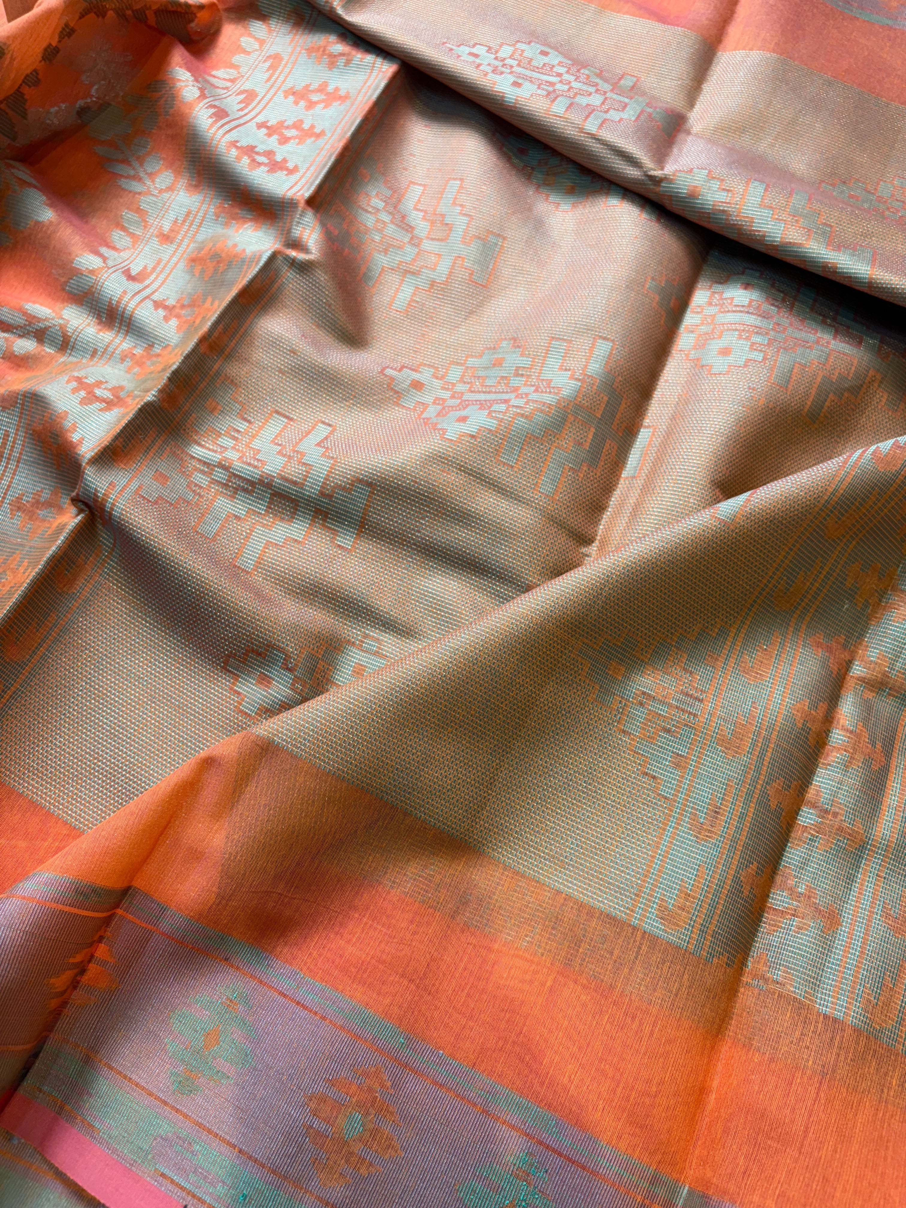 Orange Banarasi Mesrise Saree