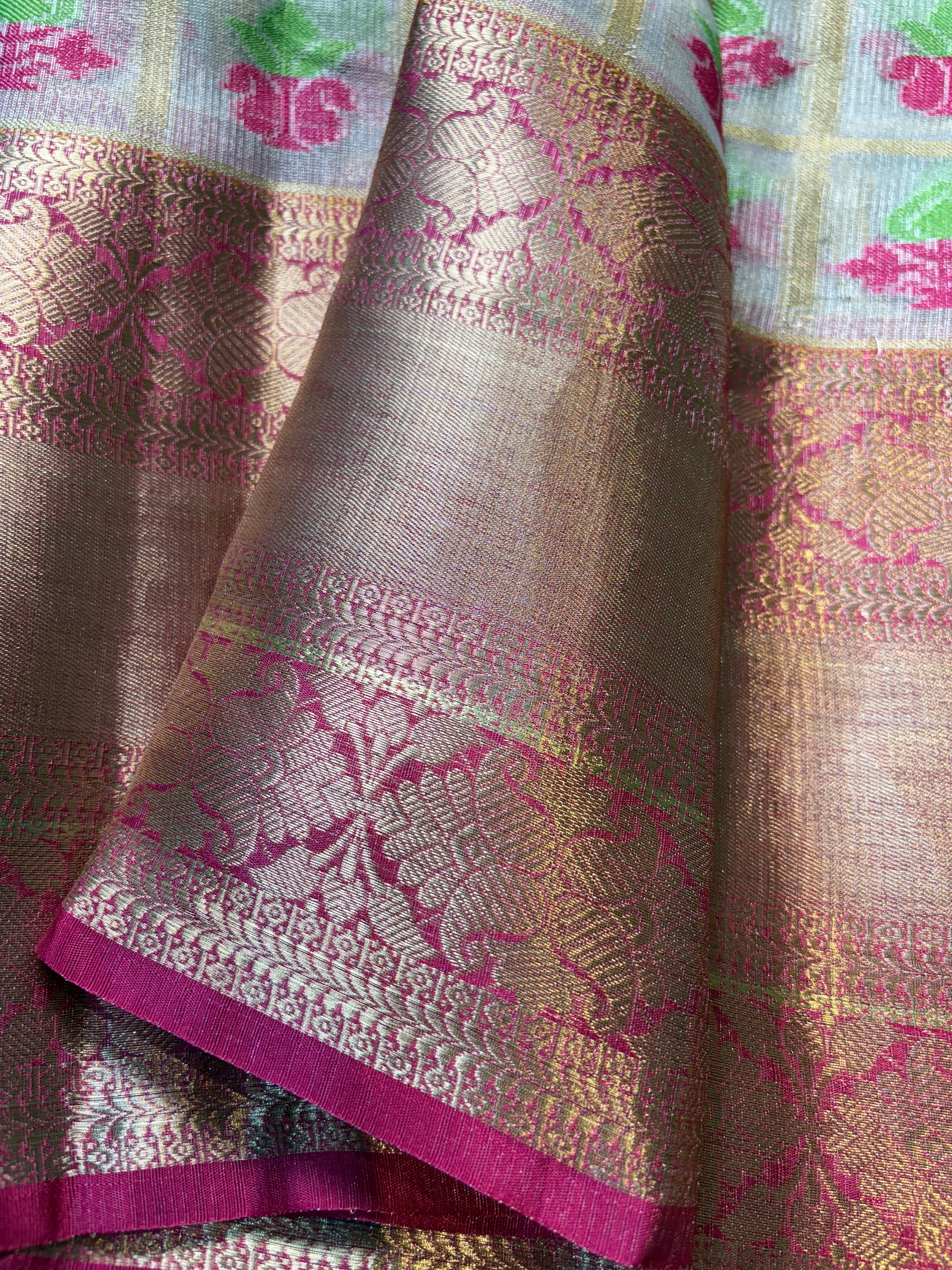 Contrast Banarasi Fancy Tissue Meena Saree