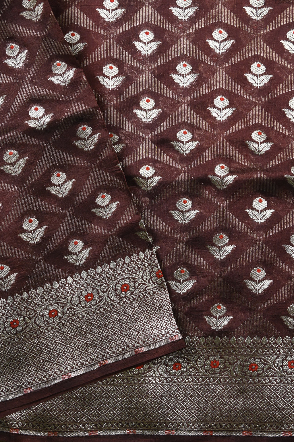 Brown Pure Banarasi Katan Silk Saree