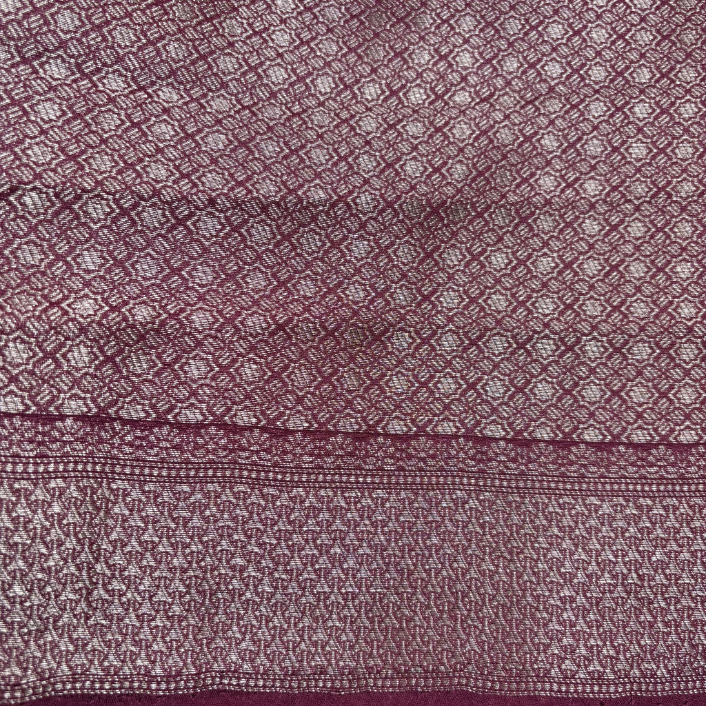 Maroon Banarasi Katan Tissue Alfi Silk Saree