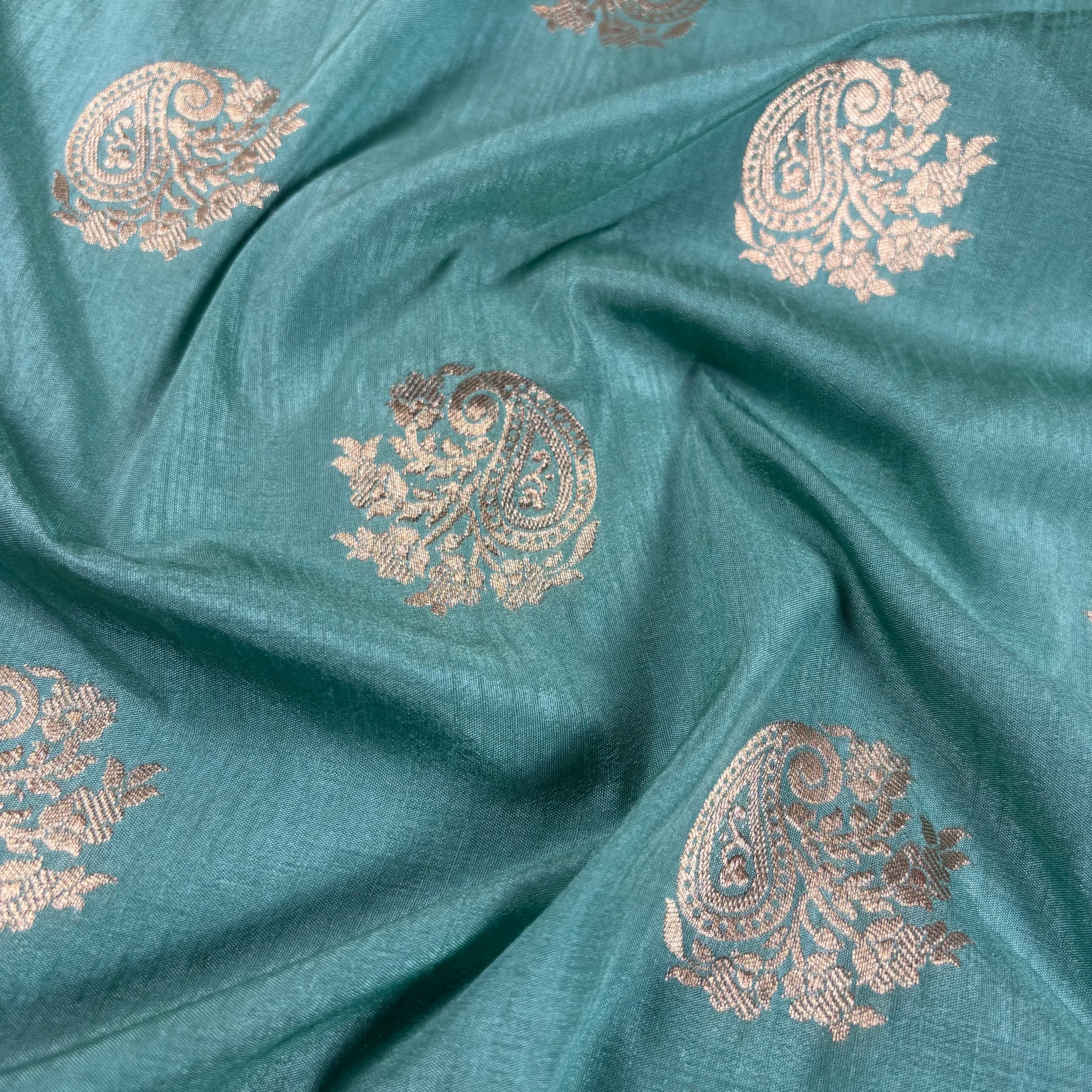Shi Green Banarasi Mango Silk Saree