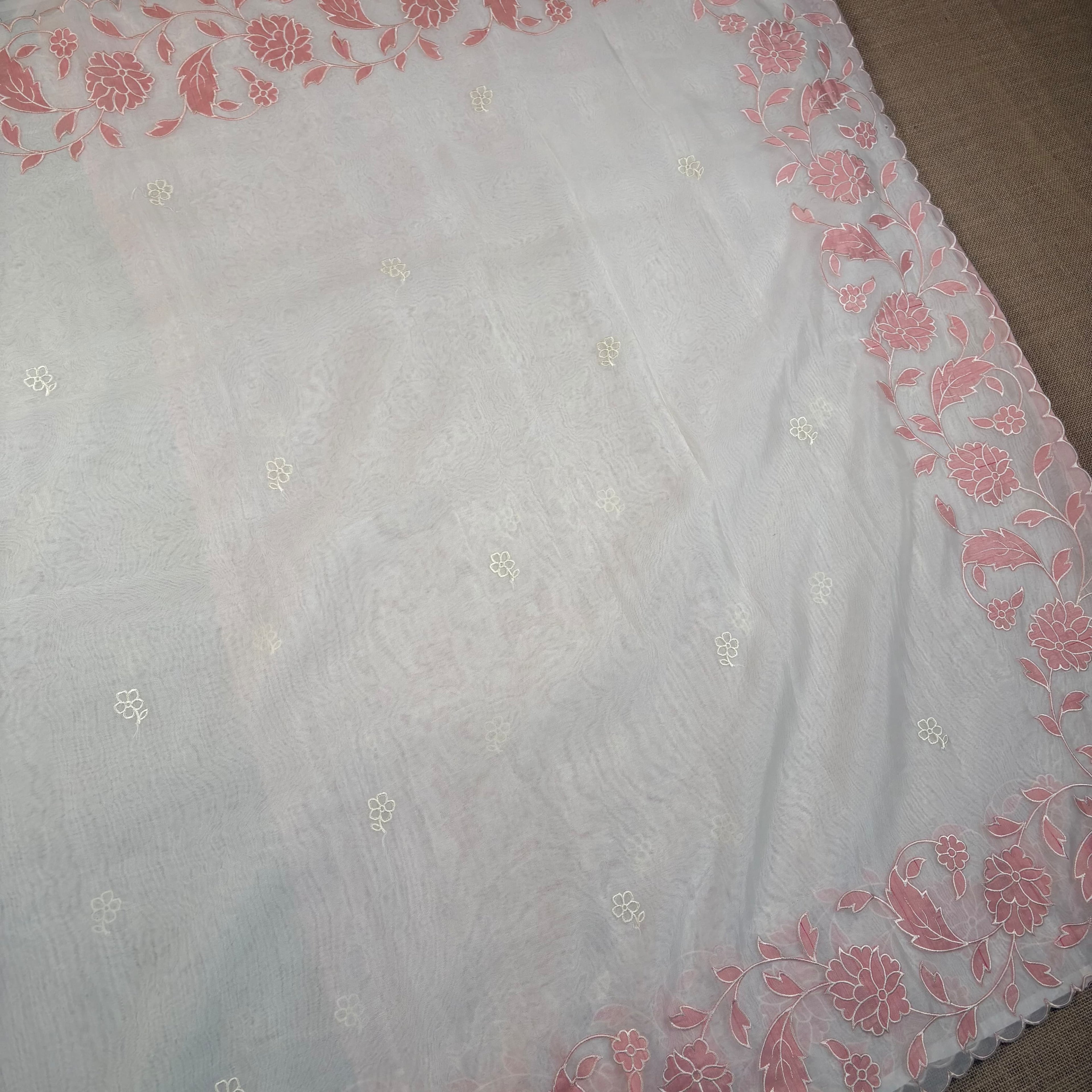 Baby Pink Banarasi Softy Organza Silk Saree