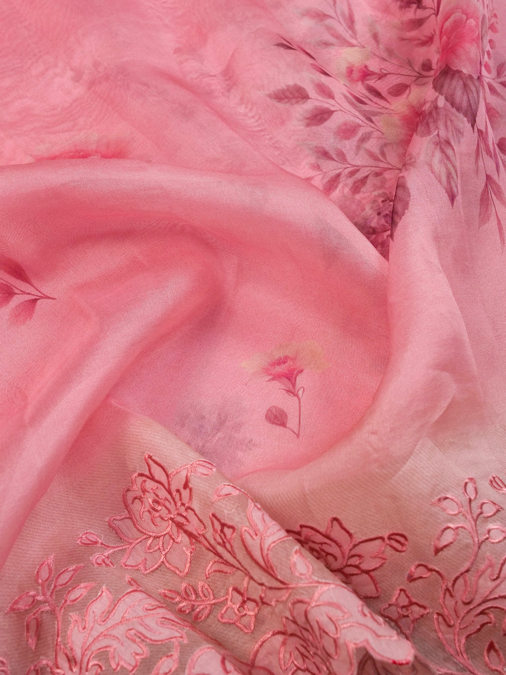 Handwoven Baby Pink Banarasi Organza Silk Saree
