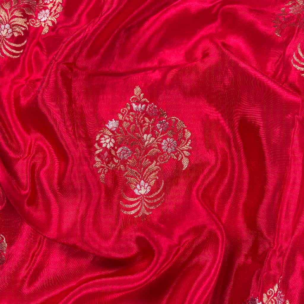 Hot Pink Banarasi Mashru Satin Silk Saree