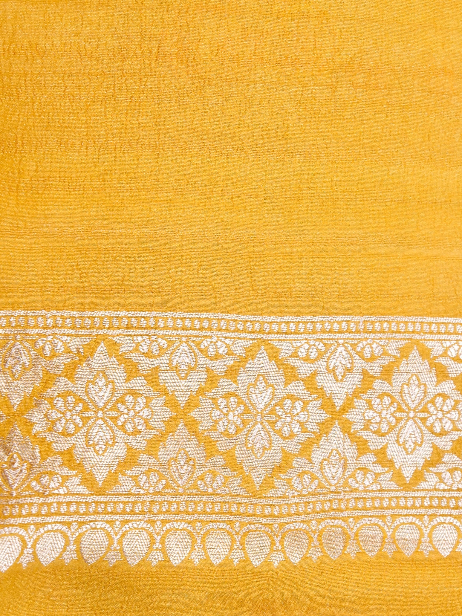 Handwoven Yellow Banarasi Tussar Silk Saree