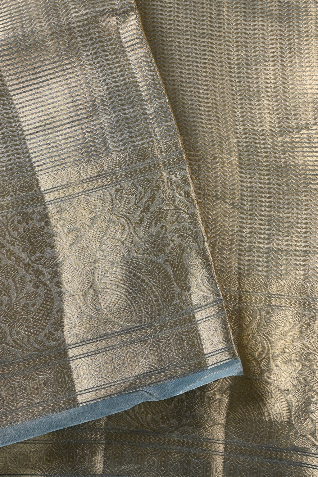 Baby Sea Green Pure Banarasi Molten Tissue Silk Saree