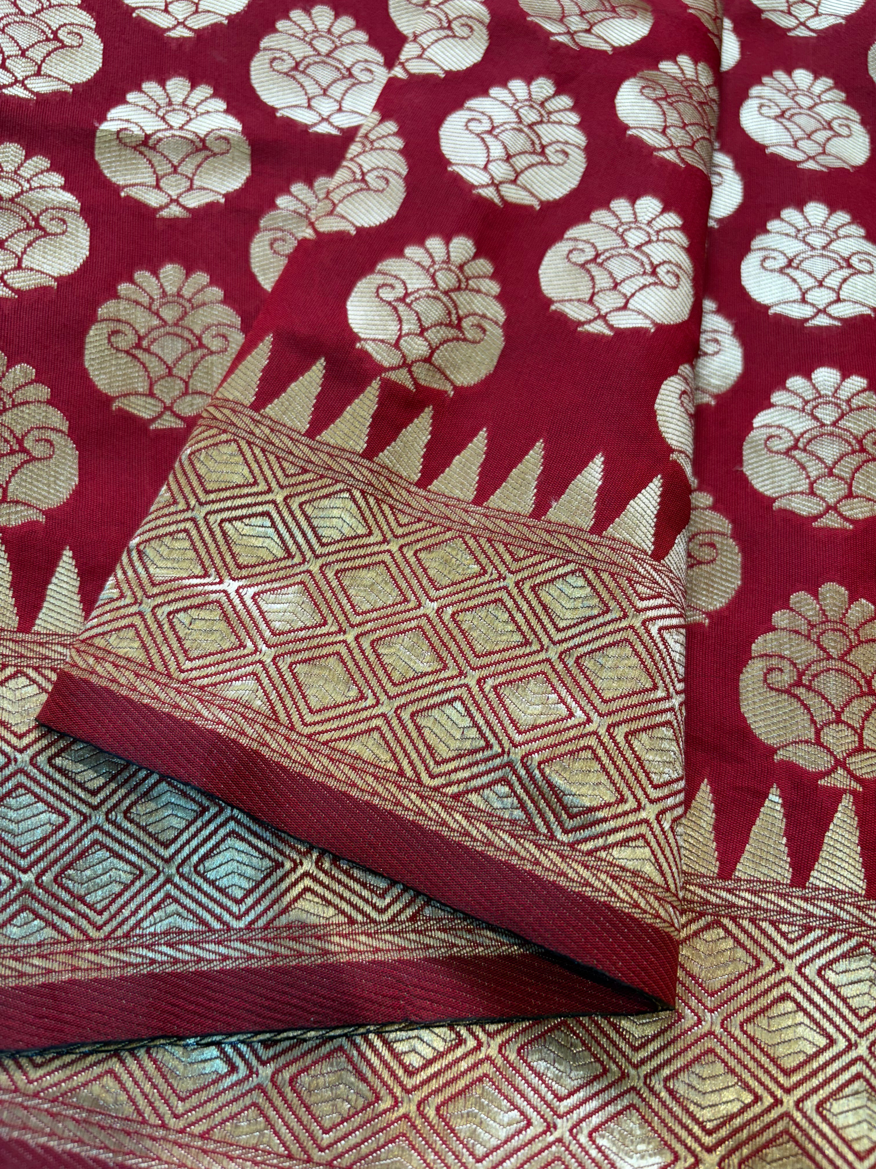 Red Banarasi Katan Saree
