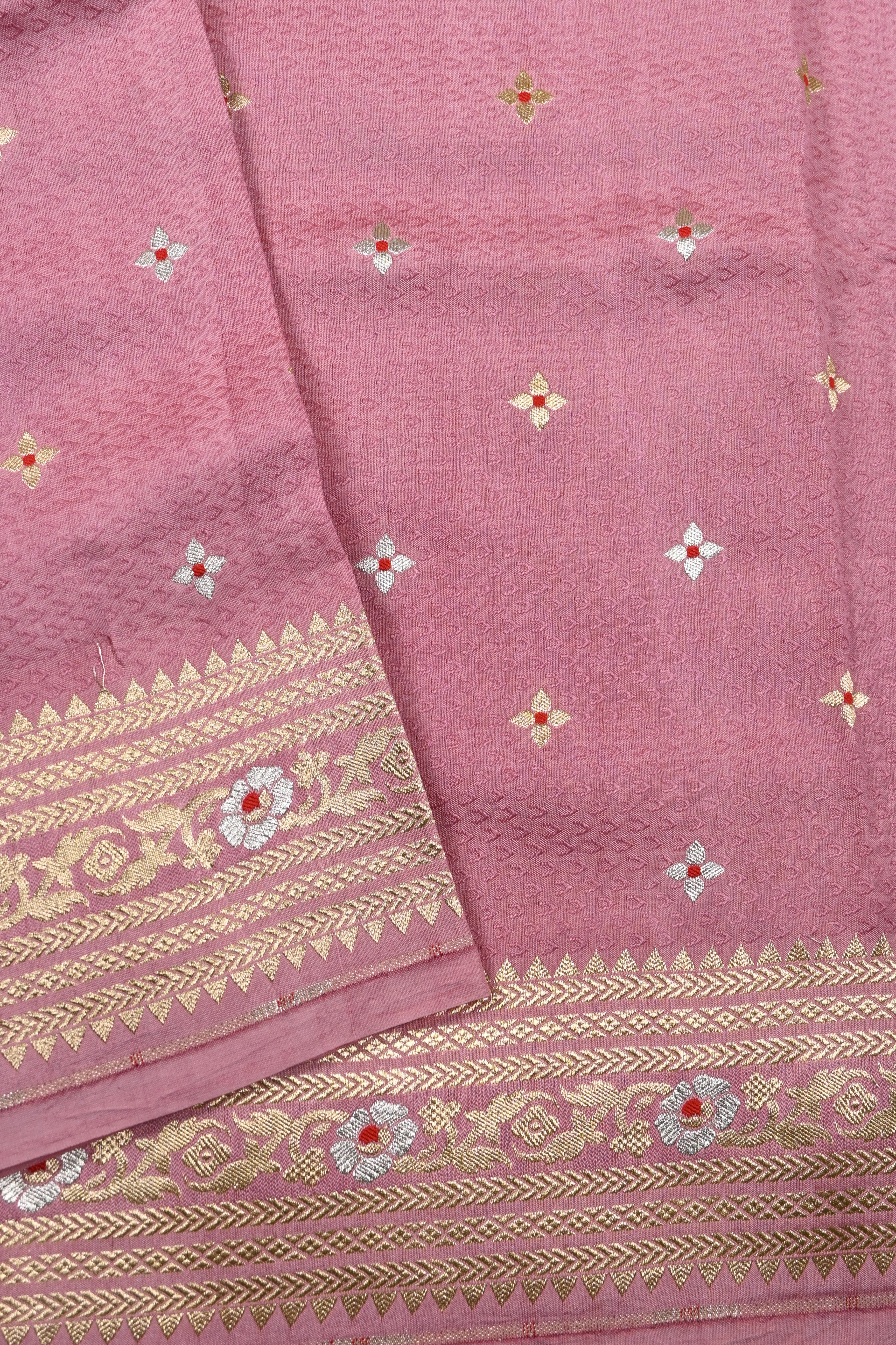 Dusty Peach Pure Banarasi Katan Silk Saree