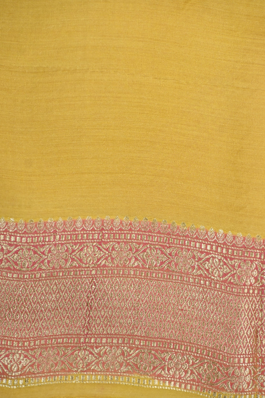 Mustard Yellow Pure Moonga Silk Banarasi Saree