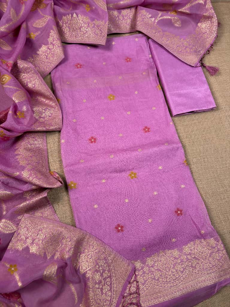 Pink Banarasi Georgette Suit