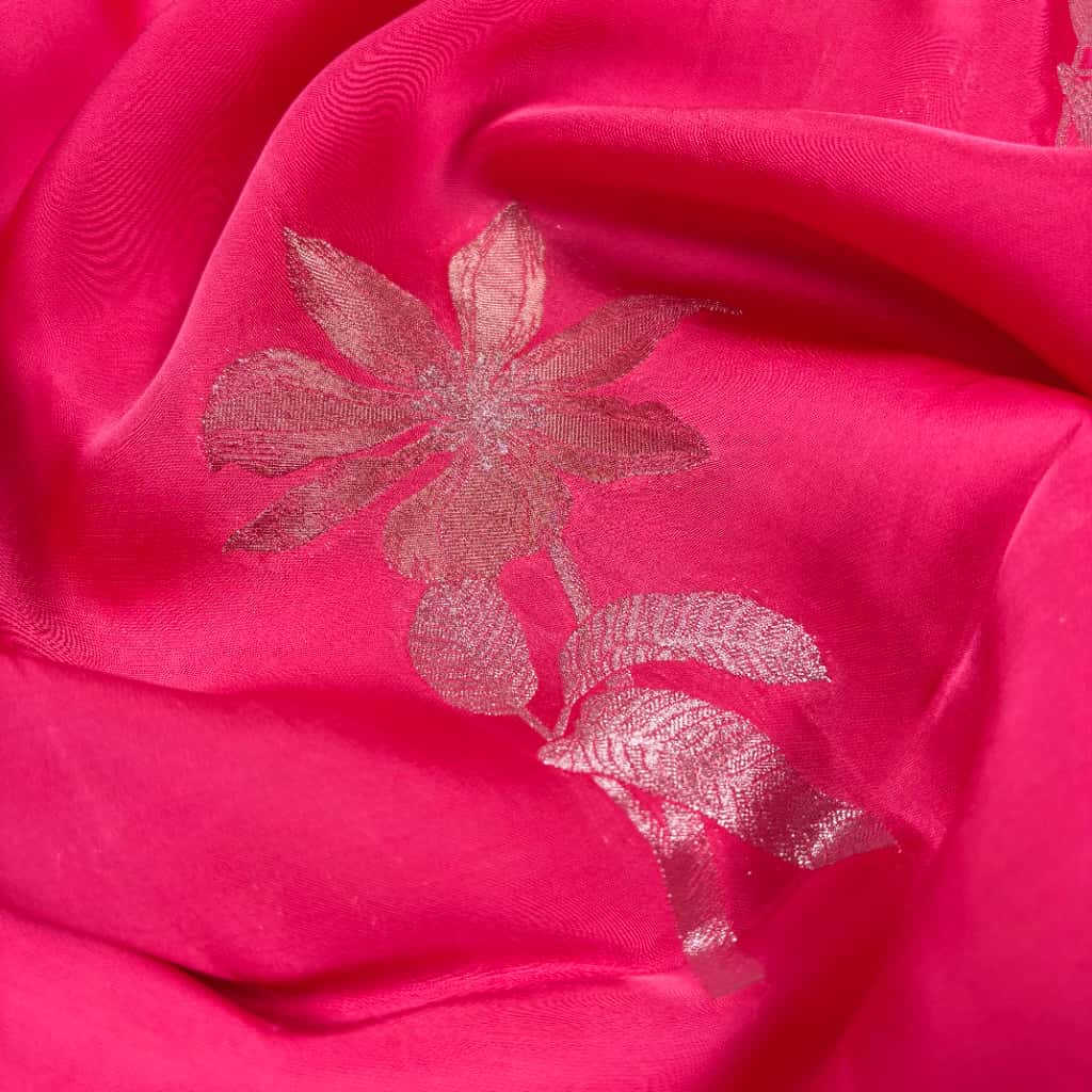 Pink Banarasi Viscose Georgette Silk Saree