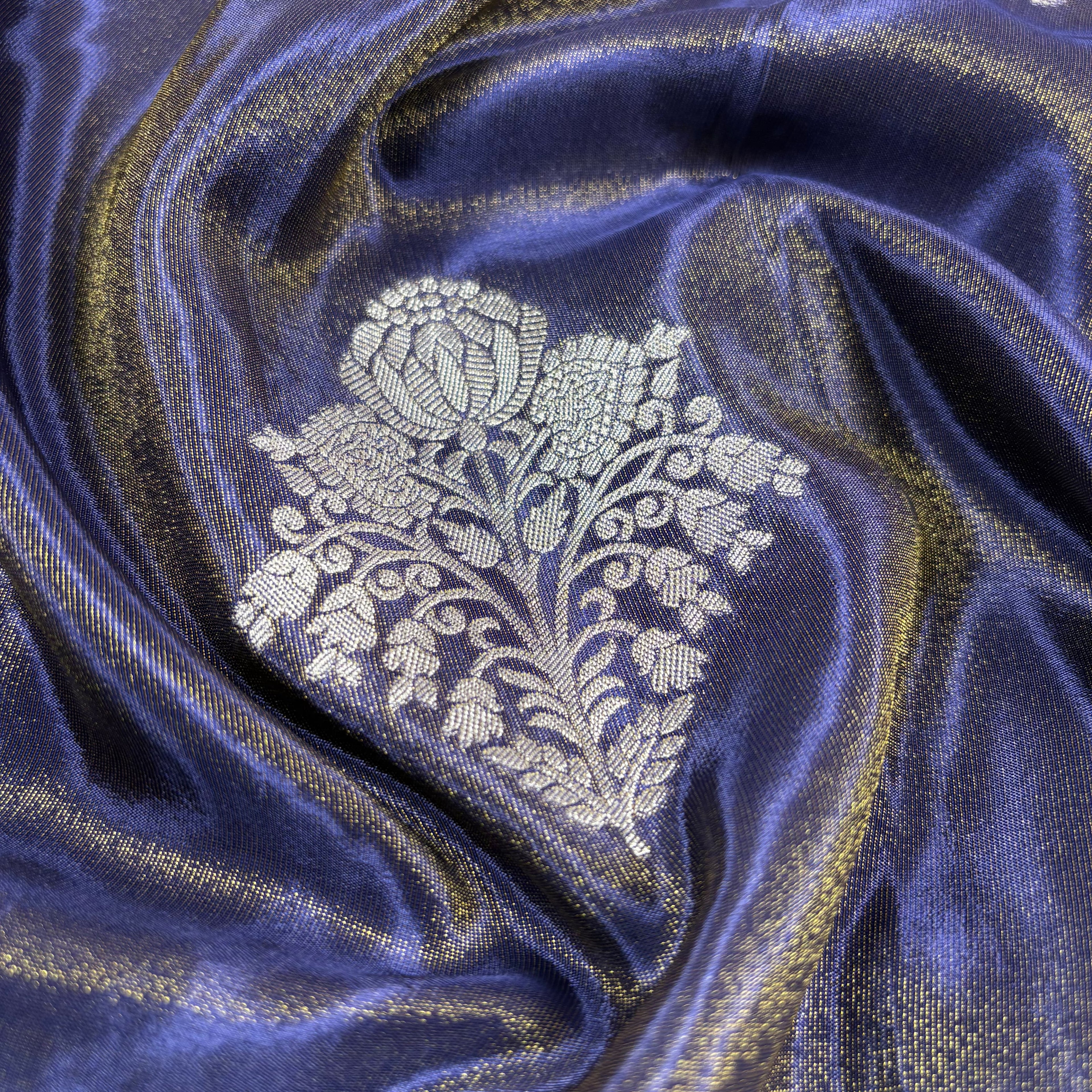 Royal Blue Banarasi Tissue Silk Saree