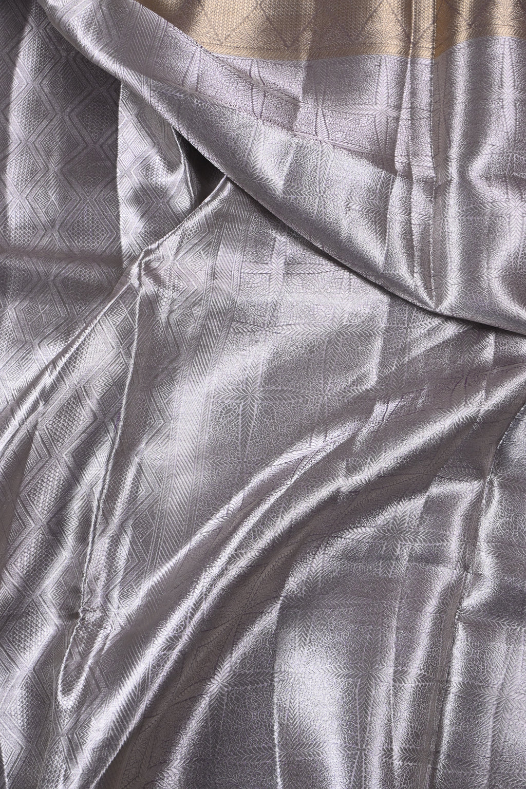 Baby Purple Pure Banarasi Molten Tissue Silk Saree