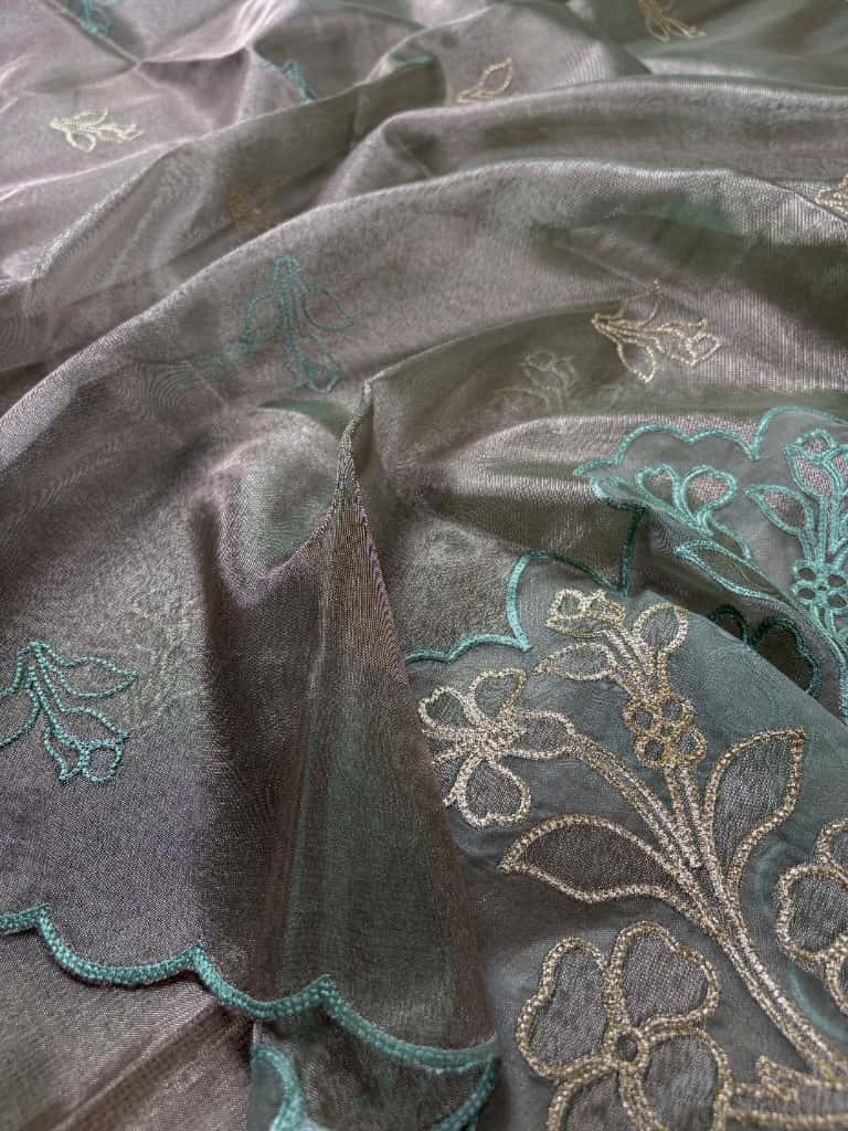 Blue Banarasi Soft Tissue Silk Suit