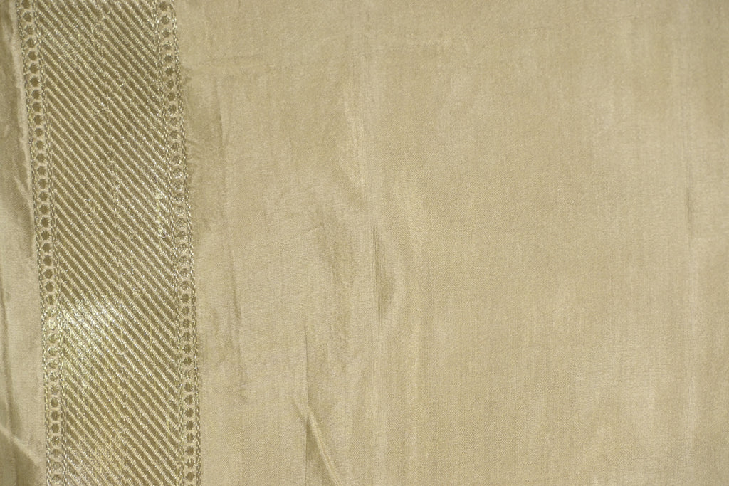 Dusty Beige Pure Banarasi Satin Mashru Silk Saree