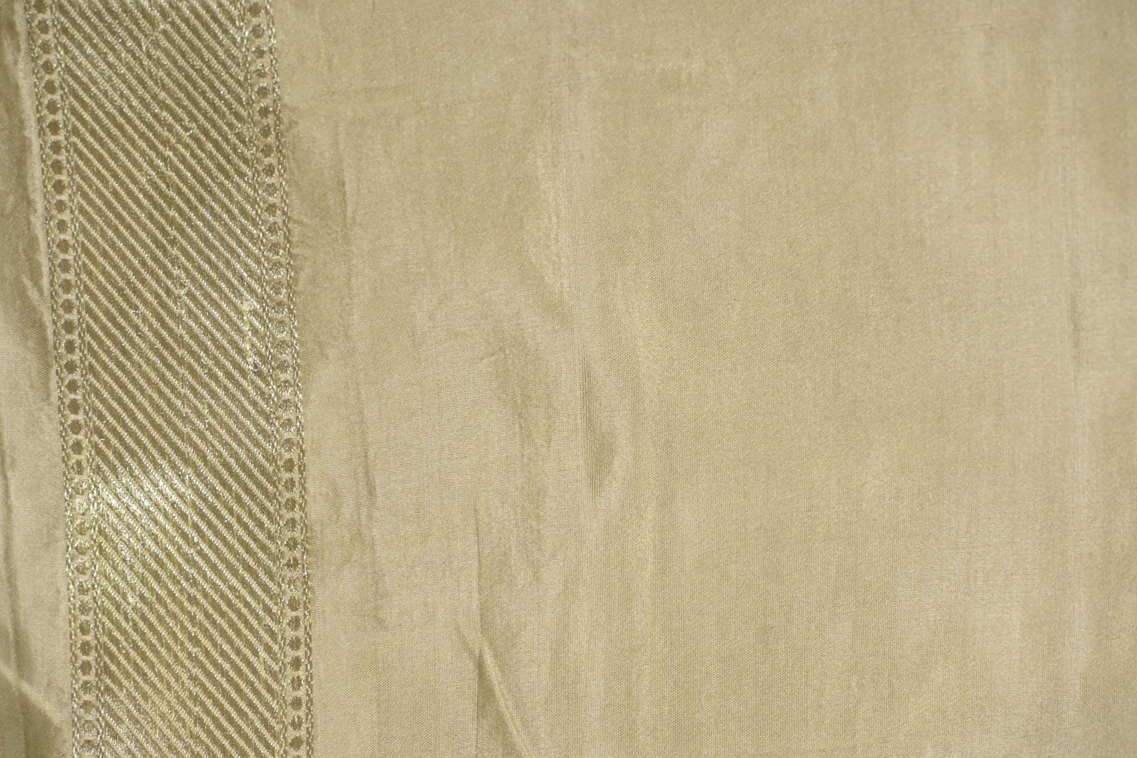 Dusty Beige Pure Banarasi Satin Mashru Silk Saree