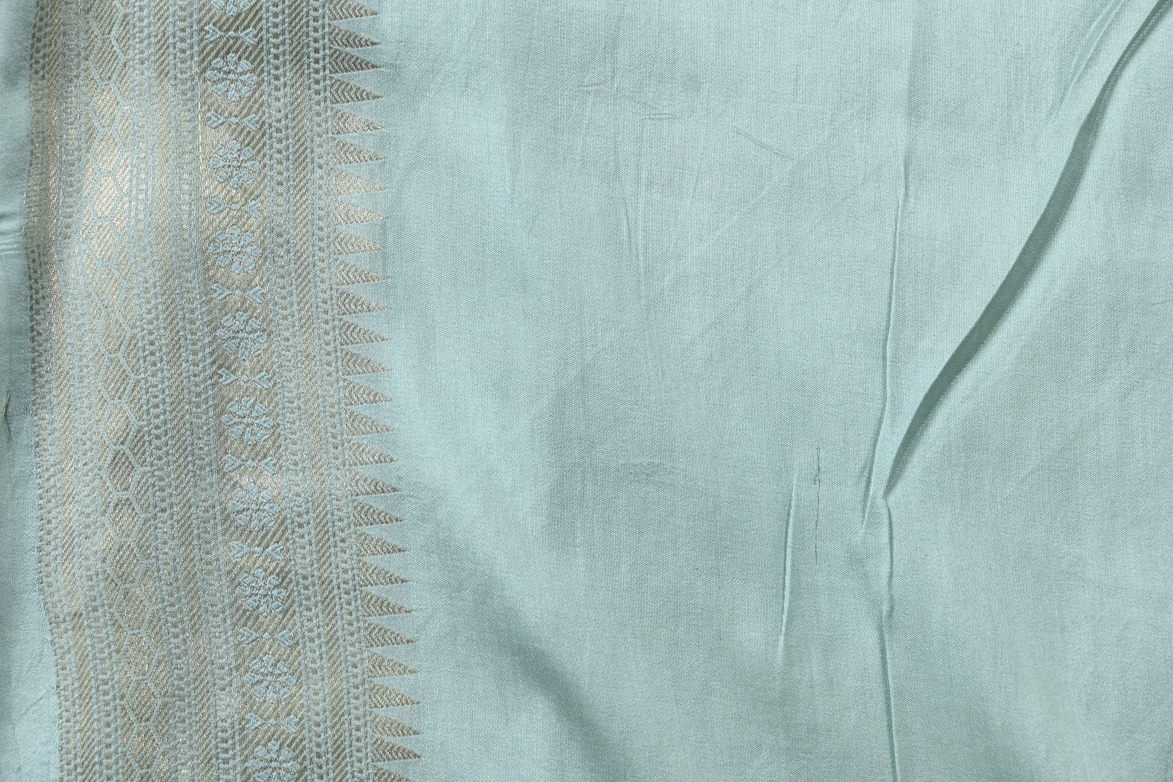 Water Blue Pure Banarasi Katan Tissue Silk Saree