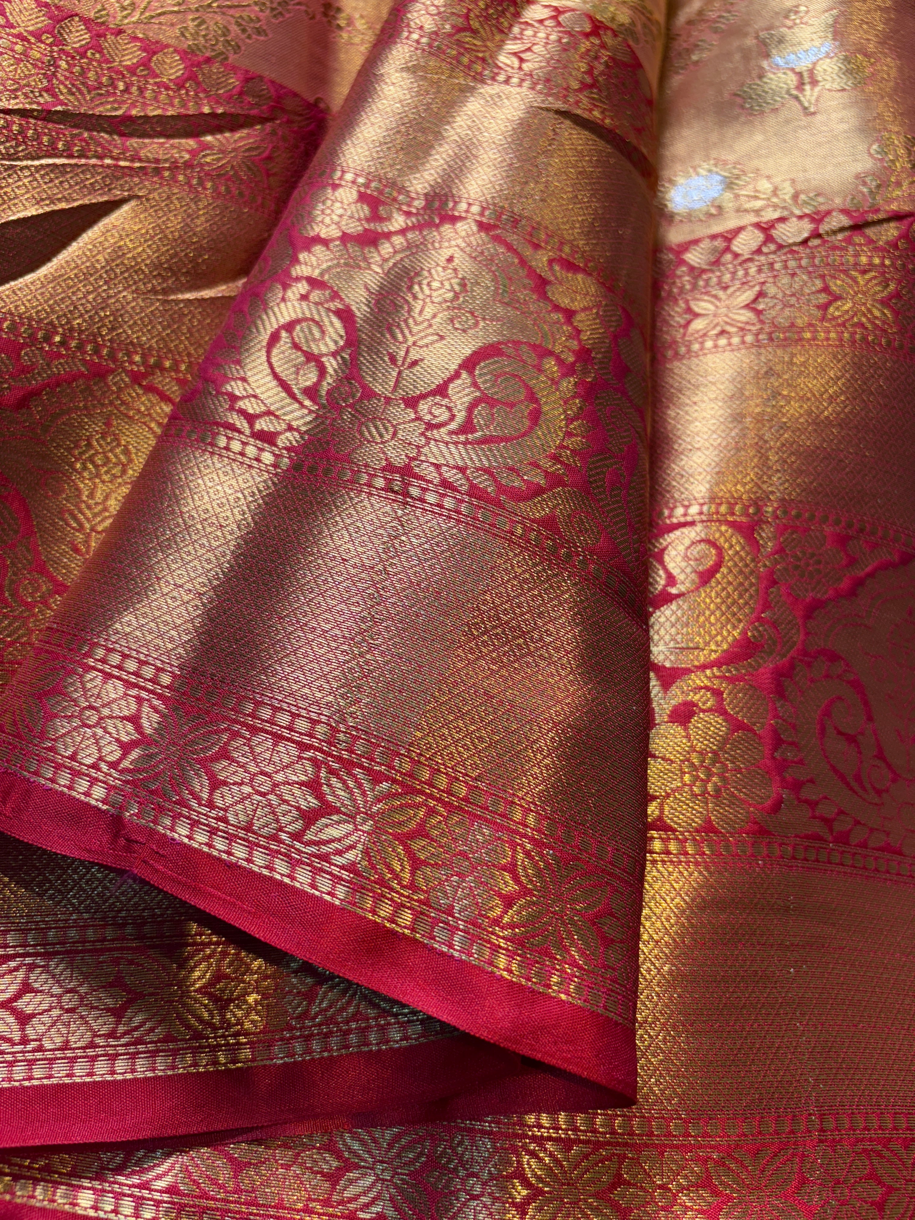 Bronze Banarasi Katan Tissue Alfi Silk Saree