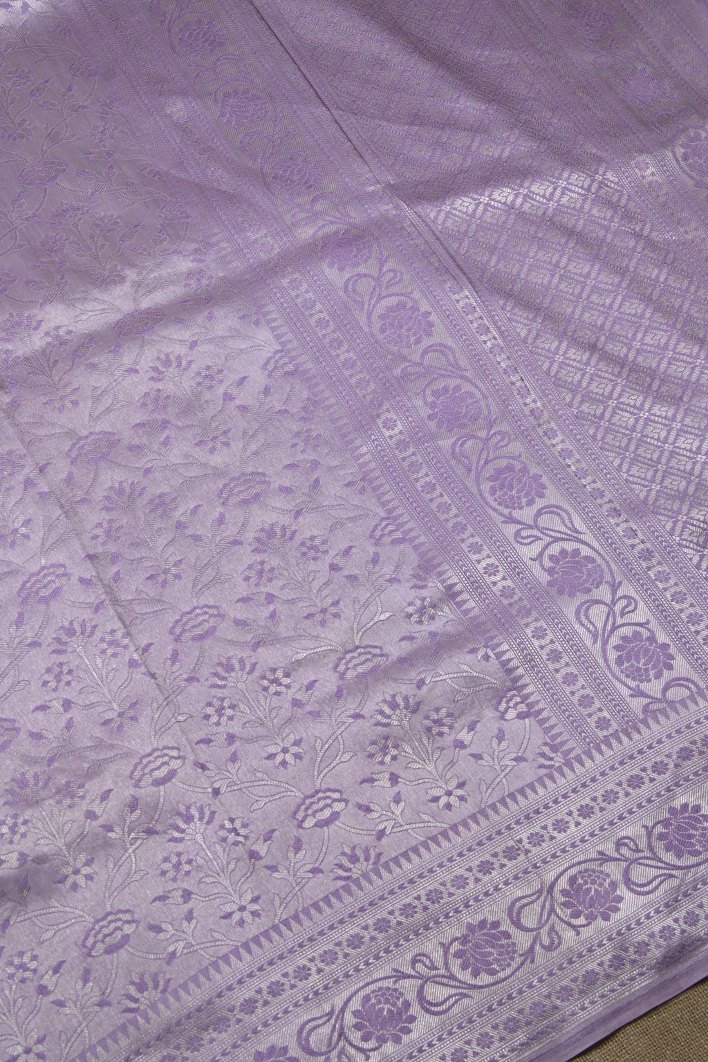 Purple Pure Banarasi Katan Tissue Silk Saree