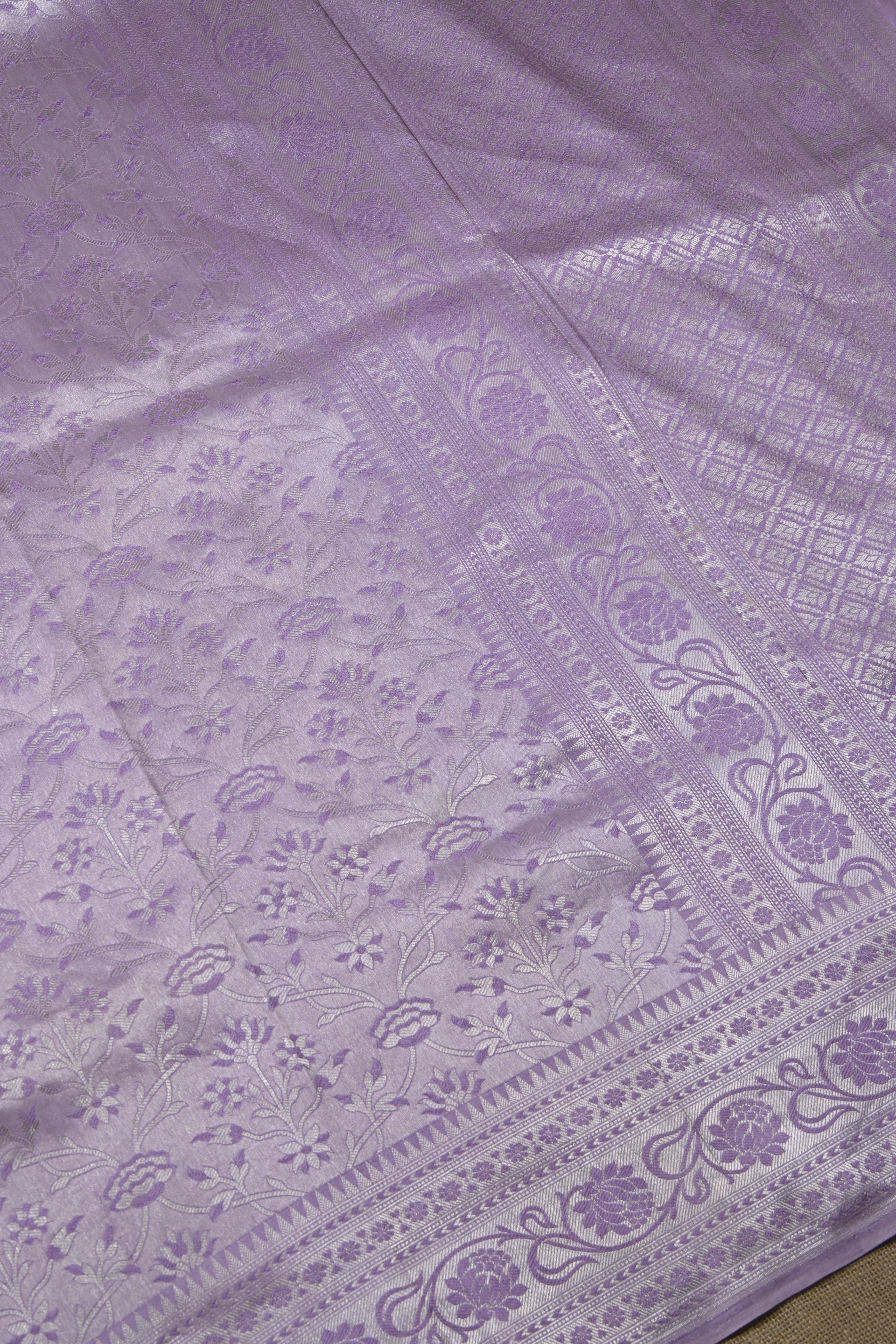 Purple Pure Banarasi Katan Tissue Silk Saree