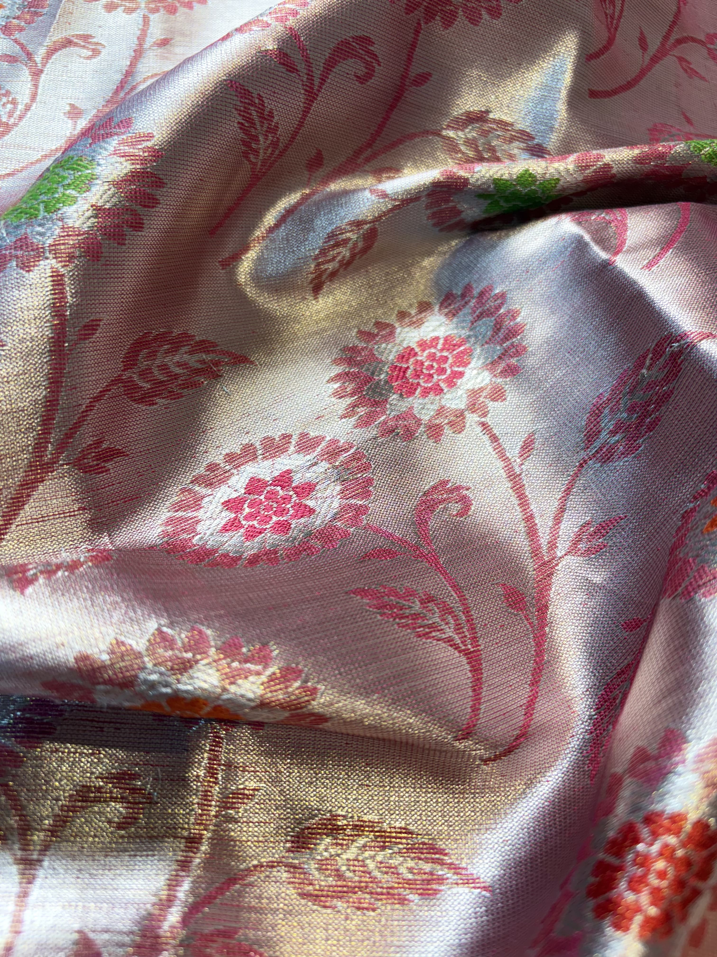 Contrast Banarasi Fancy Katan Tissue Meena Saree