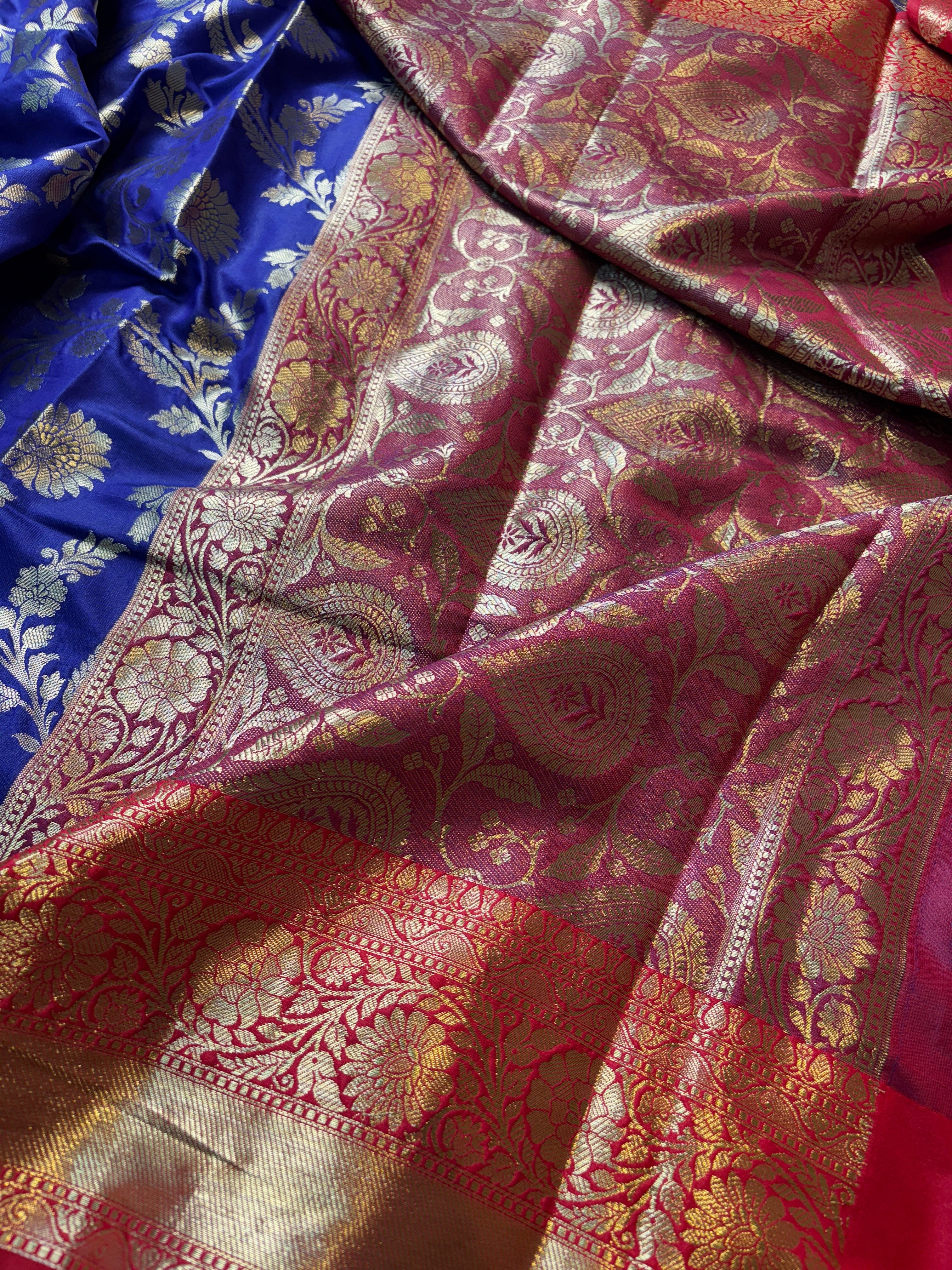 Contrast Banarasi Fancy Katan Silk Saree