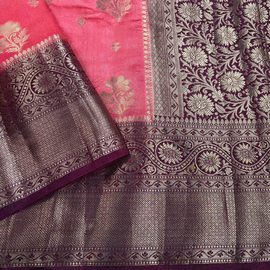 Red Banarasi Raw Silk Saree