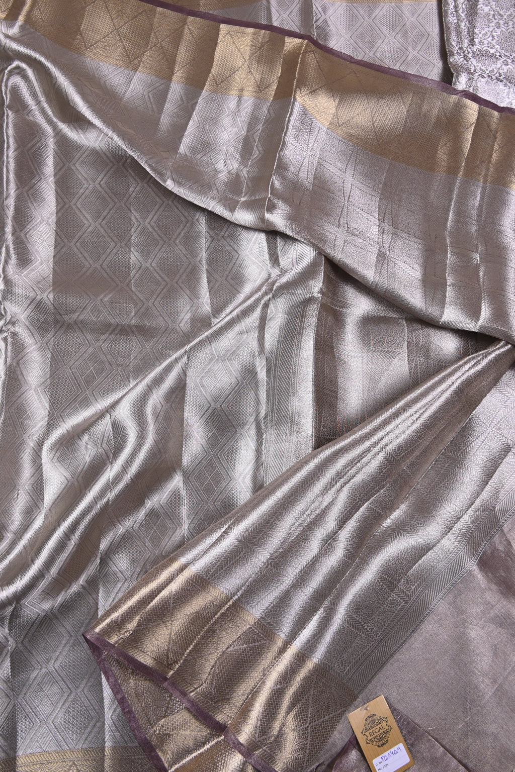 Baby Wine Pure Banarasi Molten Tissue Silk Saree