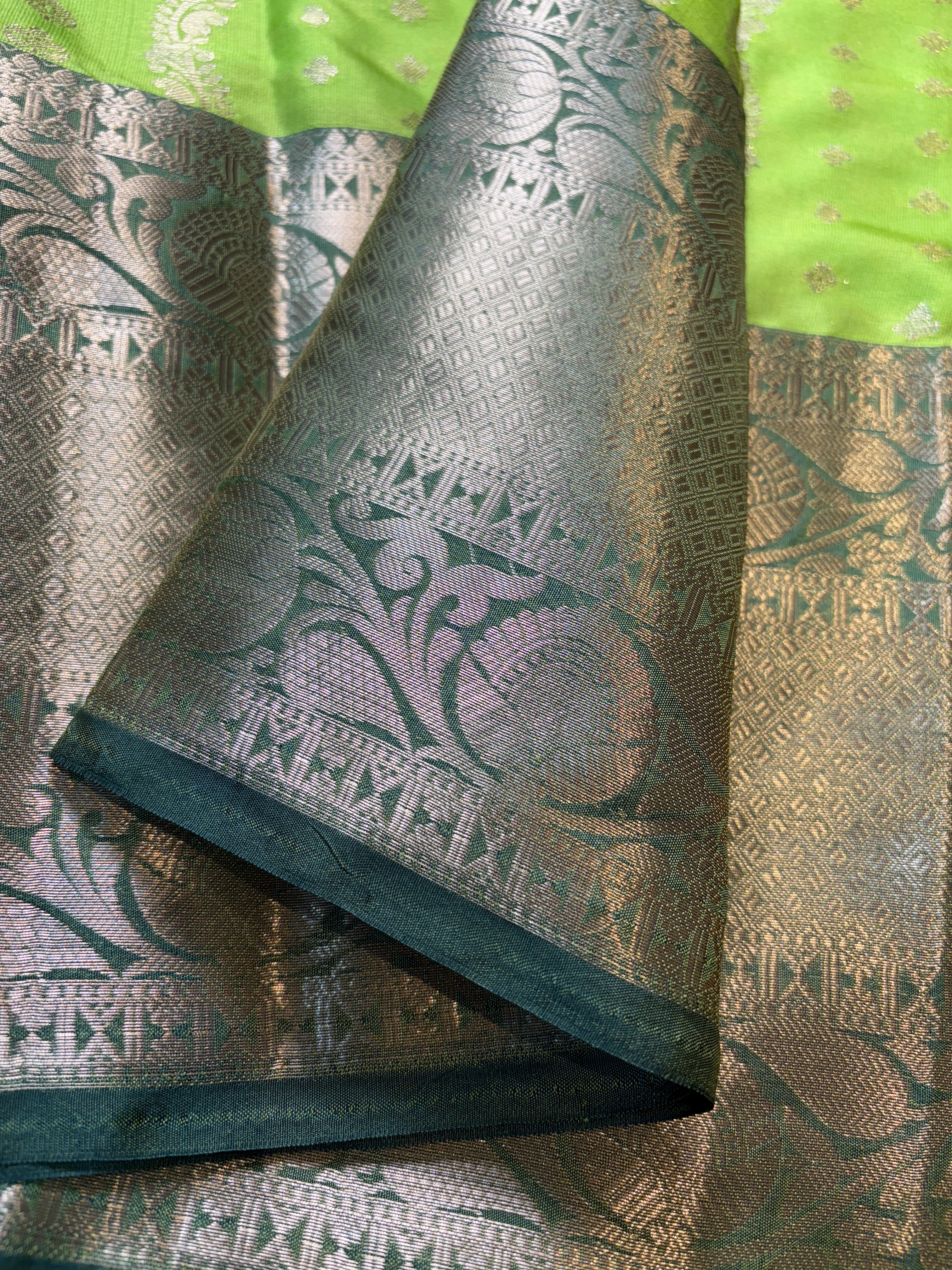 Green Banarasi Katan Silk Saree