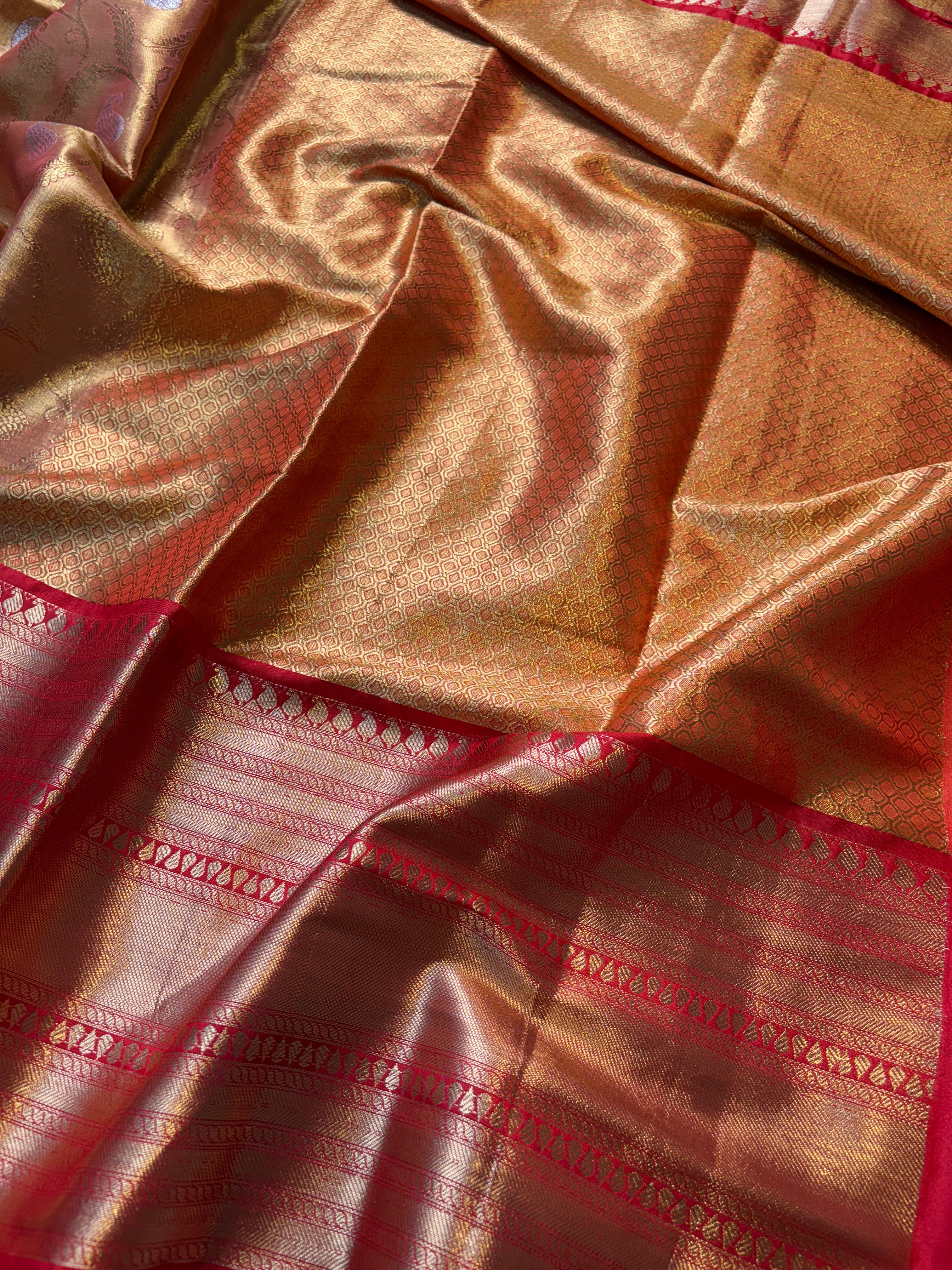 Contrast Banarasi Fancy Katan Tissue Alfi Saree