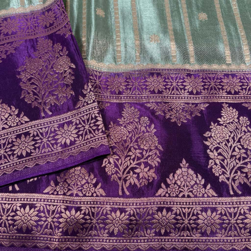 Green Banarasi Tissue Silk Saree