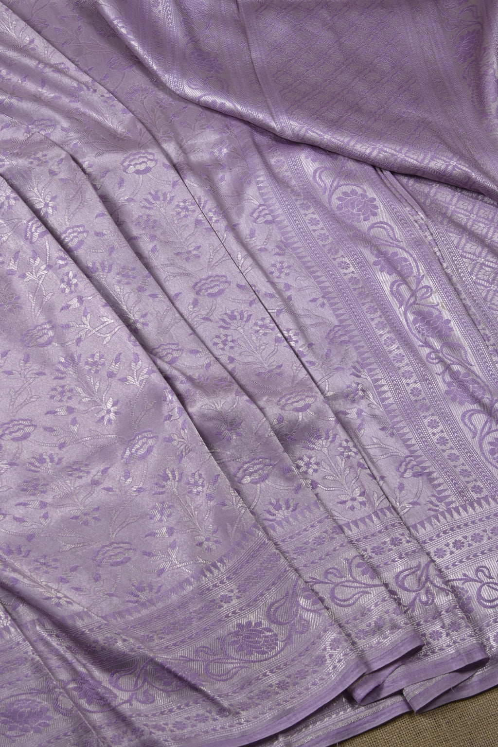 Purple Pure Banarasi Katan Tissue Silk Saree