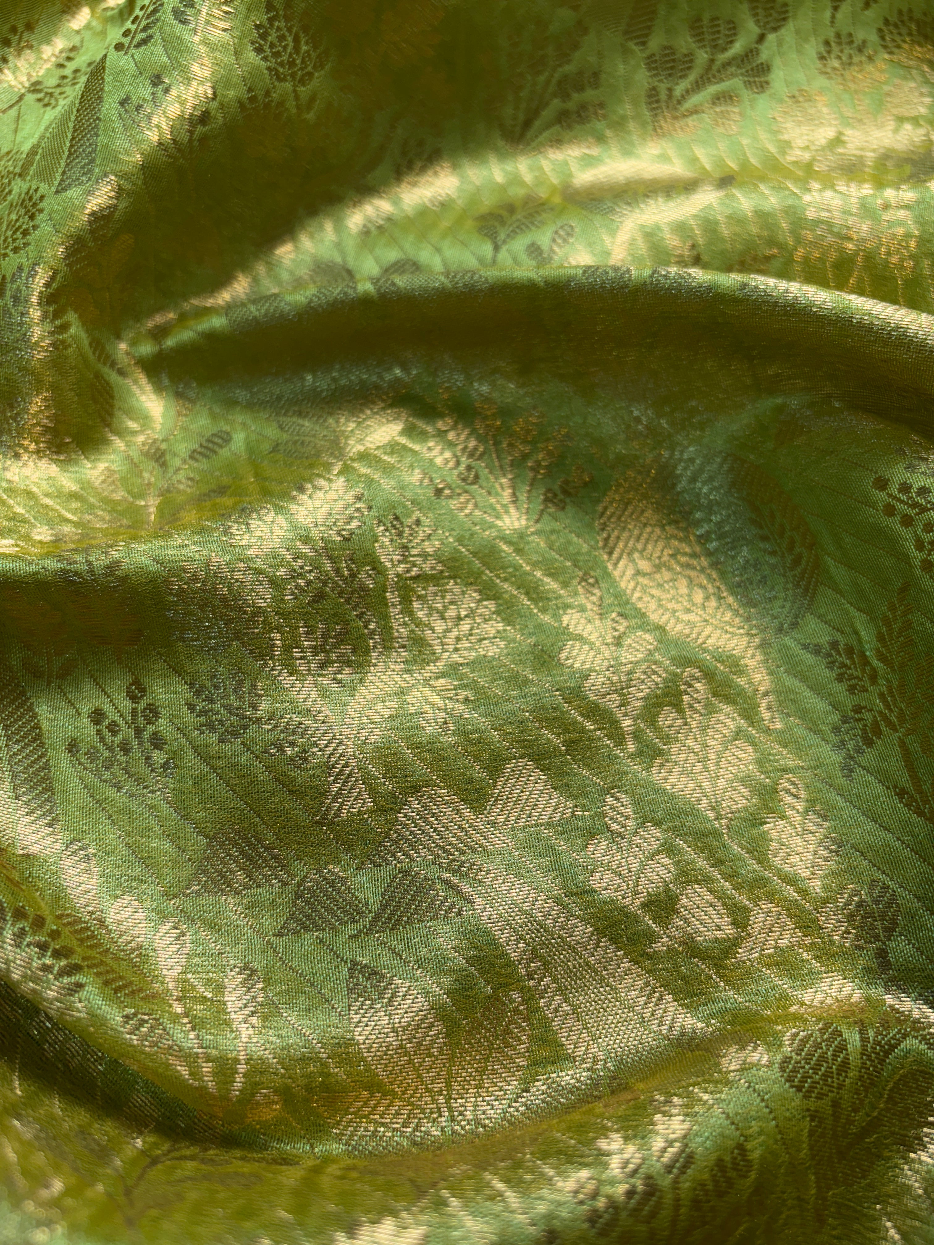 Contrast Banarasi Fancy Katan Brocade Meena Saree