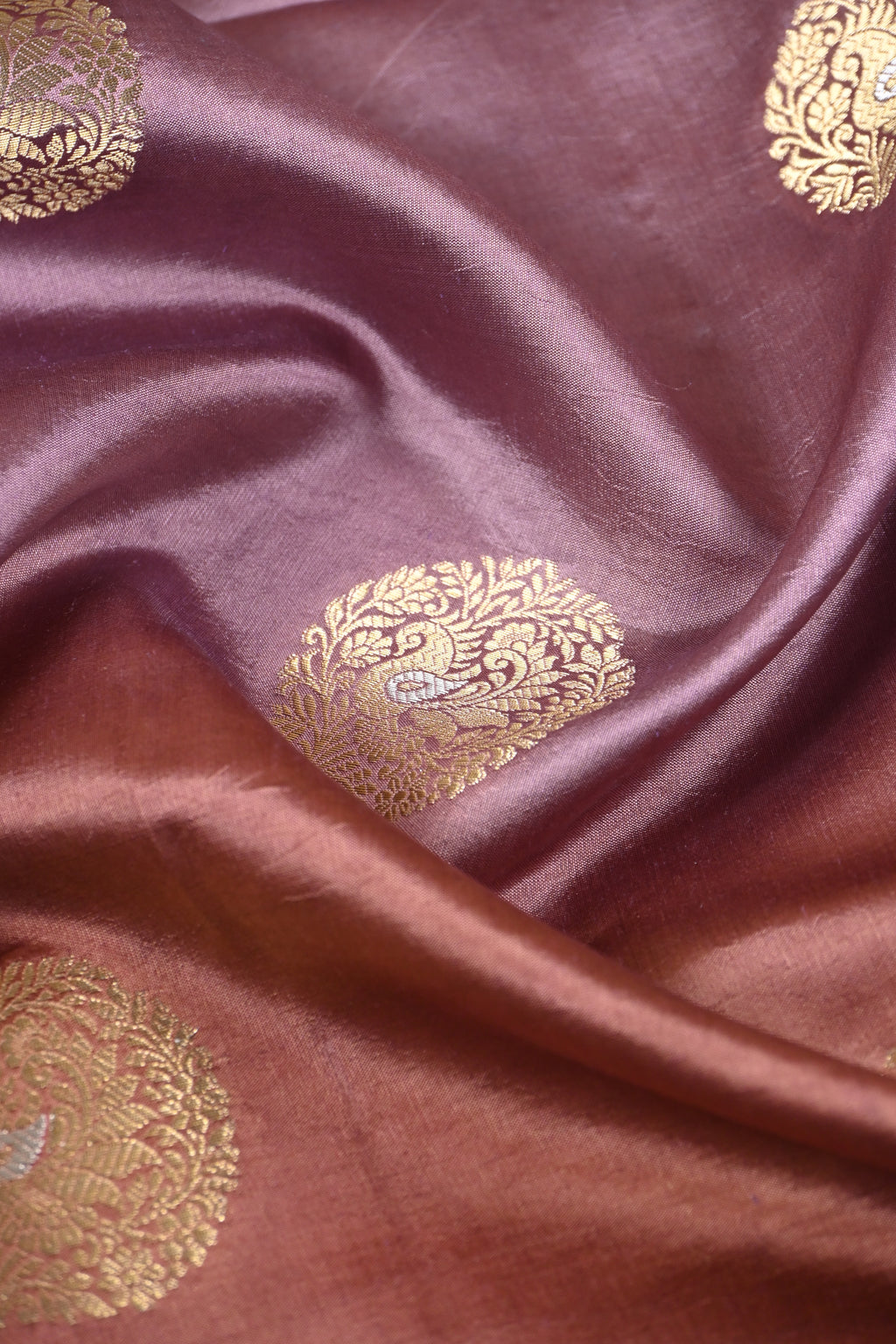 Dual Tone Pure Banarasi Katan Alfi Silk Saree