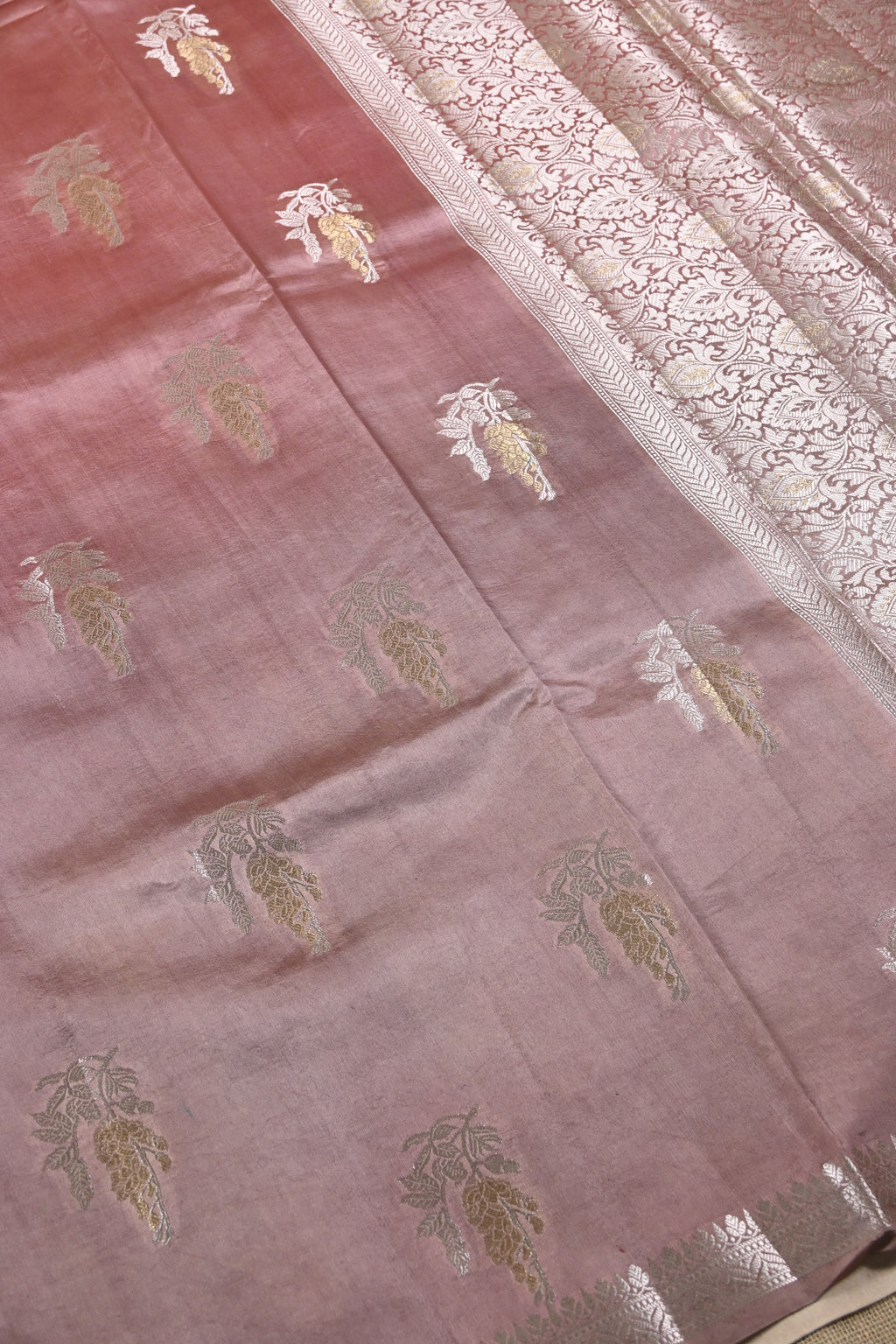 Dual Tone Pure Banarasi Katan Silk Saree